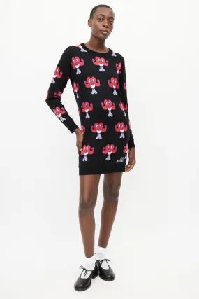 Black & Red Muscle Heart Sweater Dress