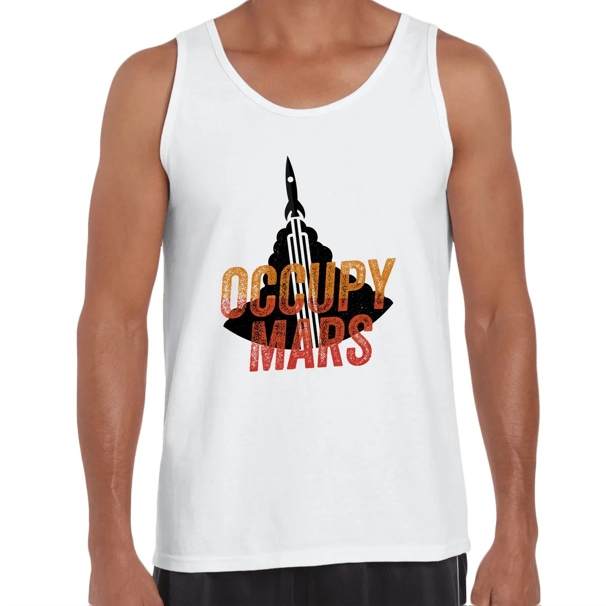 Black & White Tank Top Occupy MARS Nasa Space Project SpaceX Rocket Stars