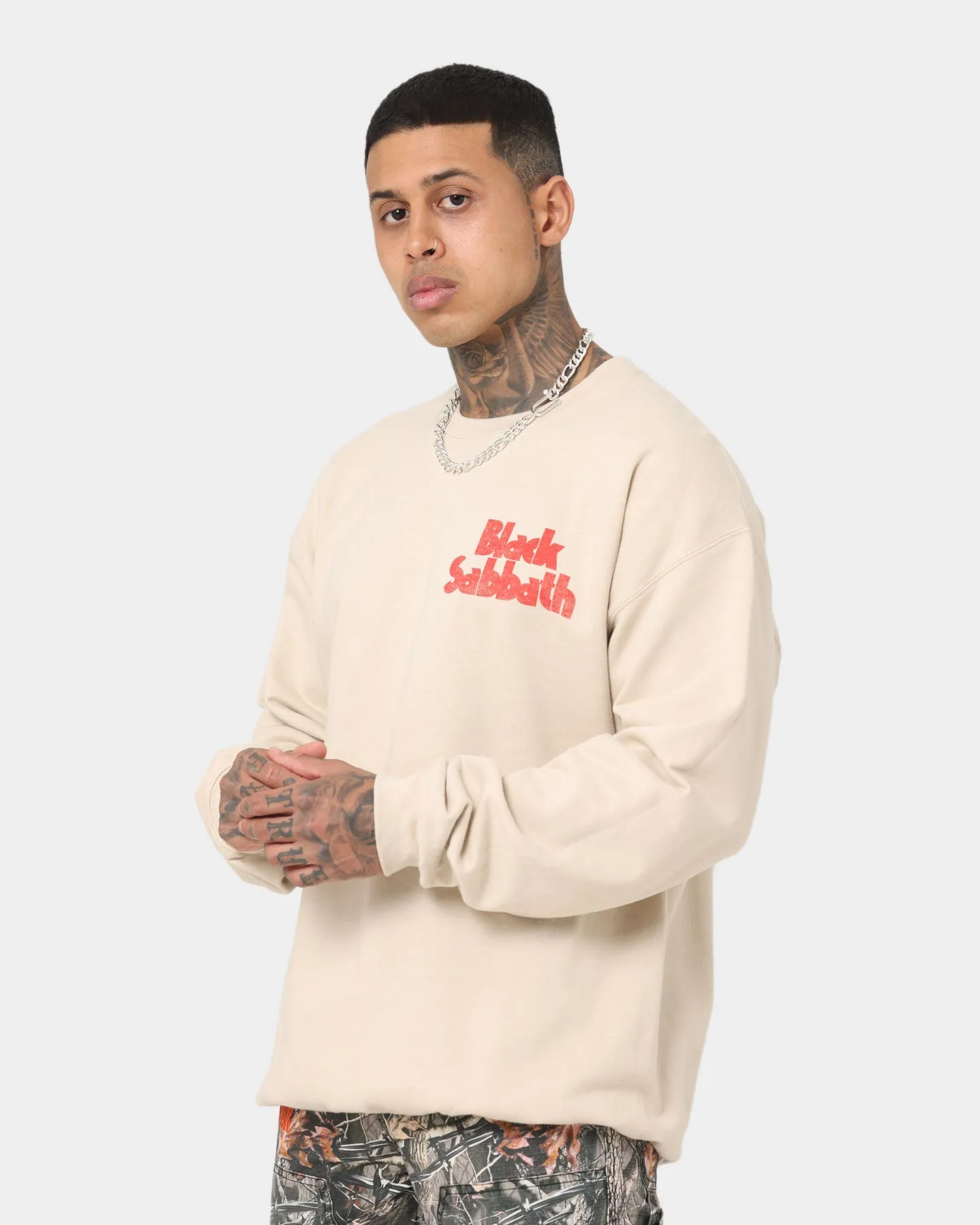 Black Sabbath Logo Crewneck Sand