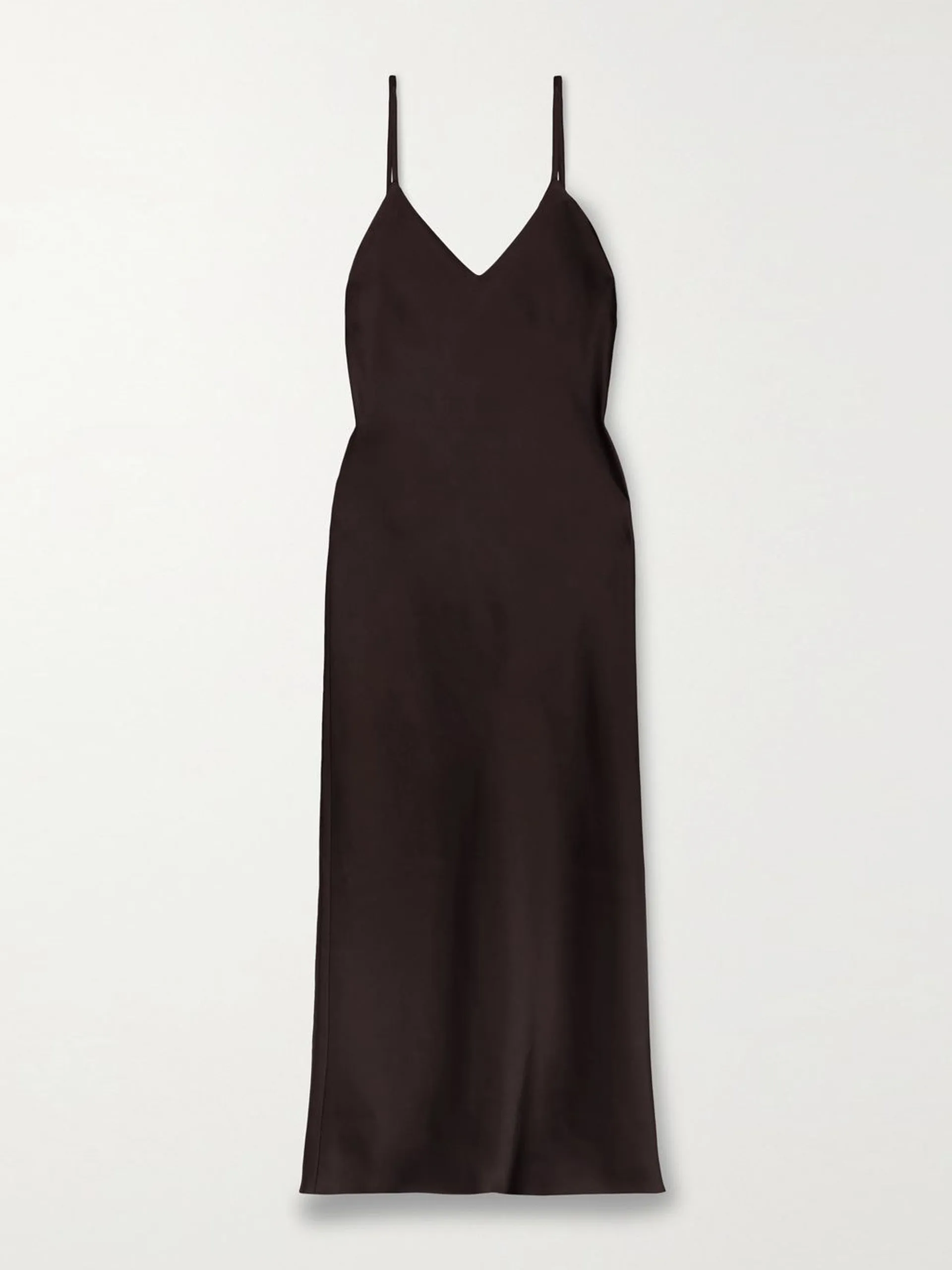 Black satin midi dress