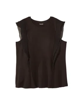 Blare Flutter Sleeve Tank | Black