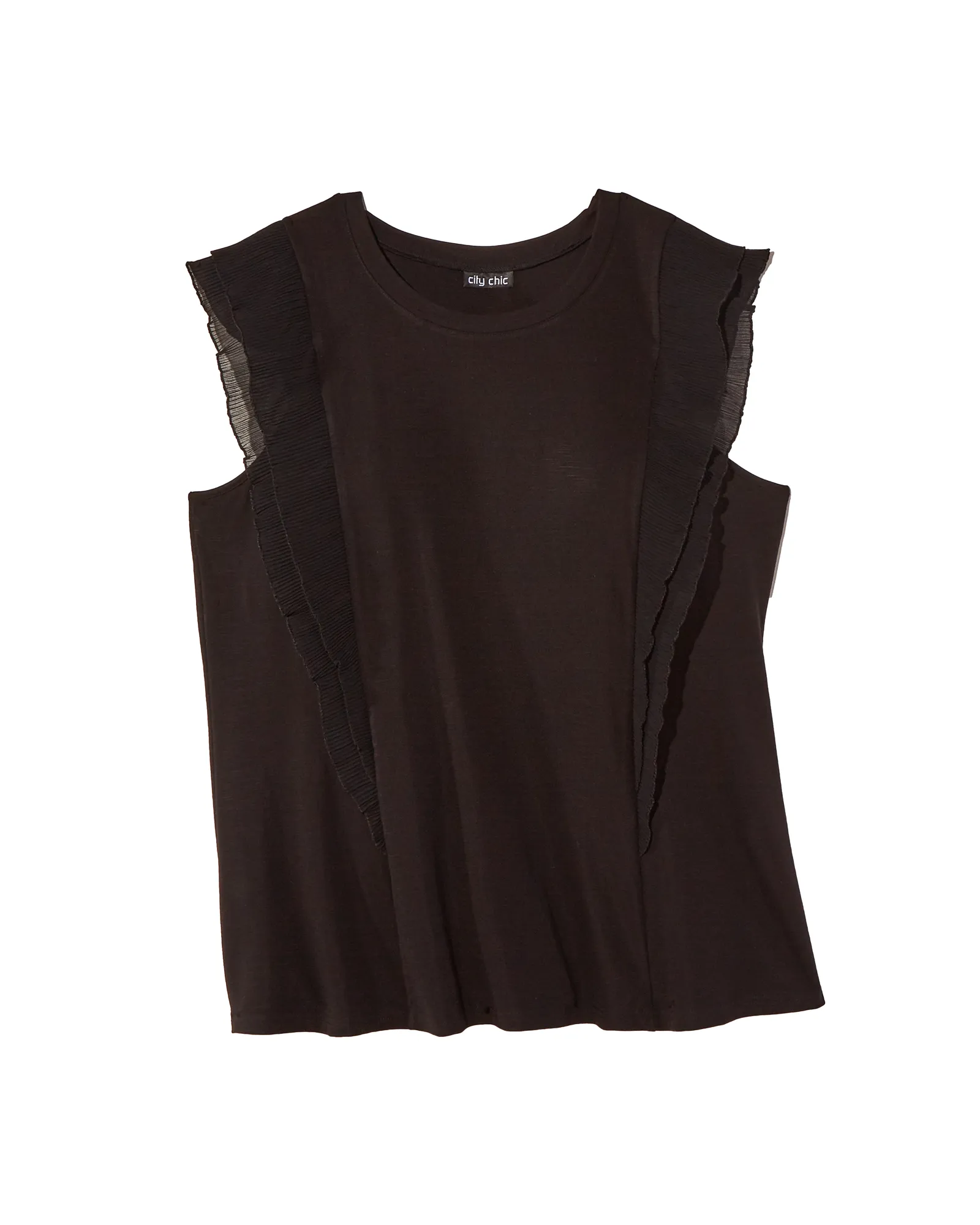 Blare Flutter Sleeve Tank | Black