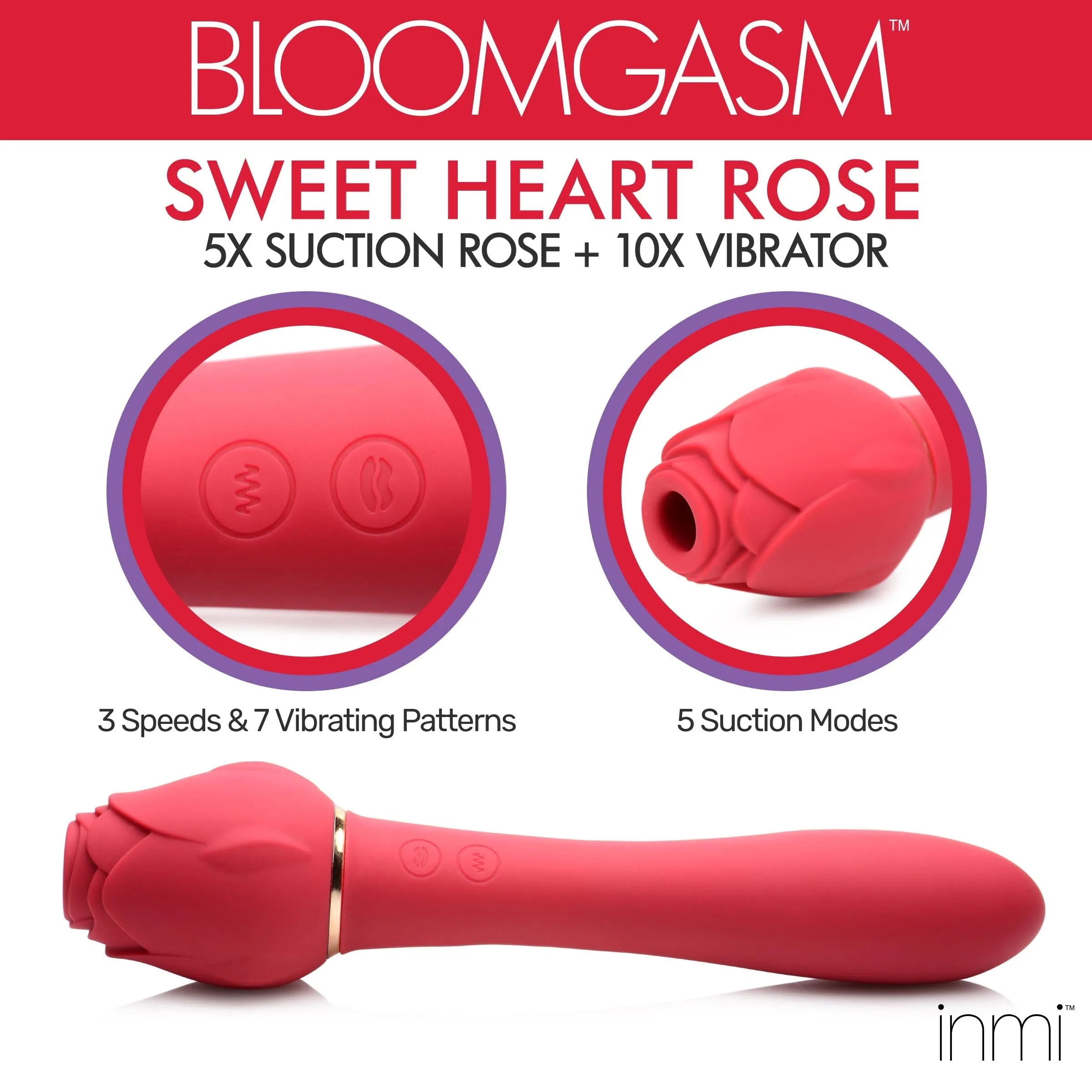 Bloomgasm Sweet Heart Rose Clit Suction Vibrator