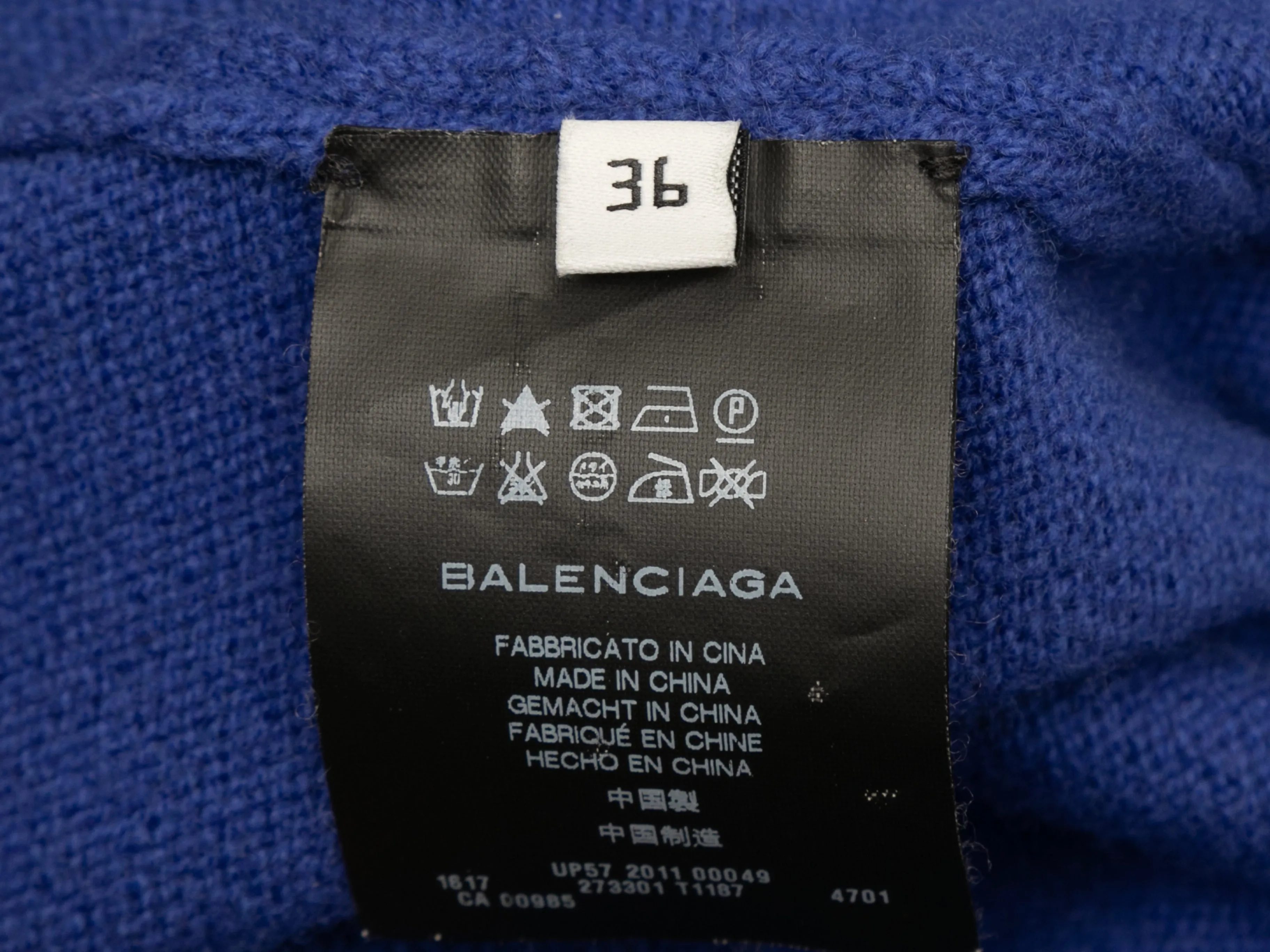 Blue Balenciaga Wool Knit Mini Dress Size EU 36