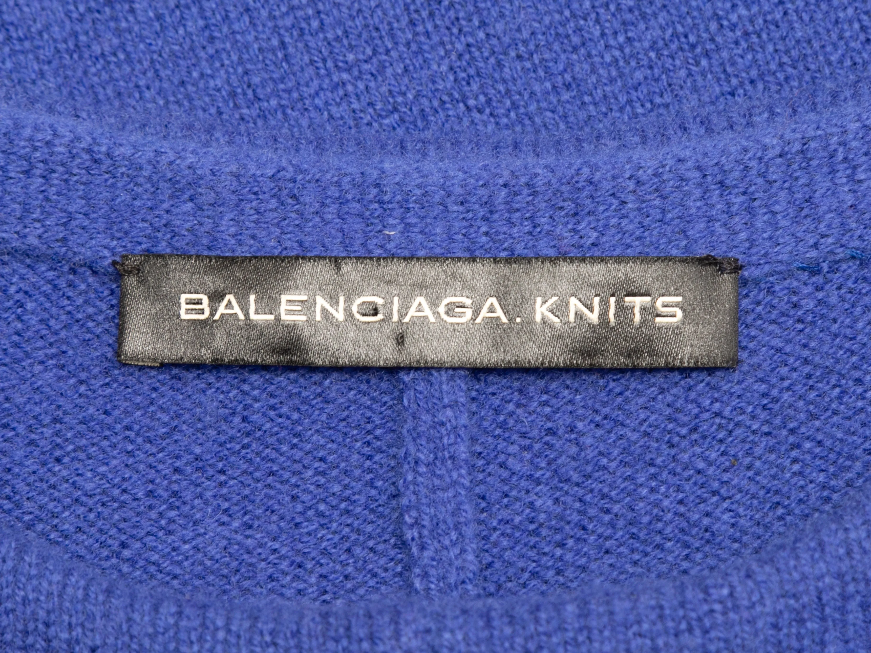 Blue Balenciaga Wool Knit Mini Dress Size EU 36