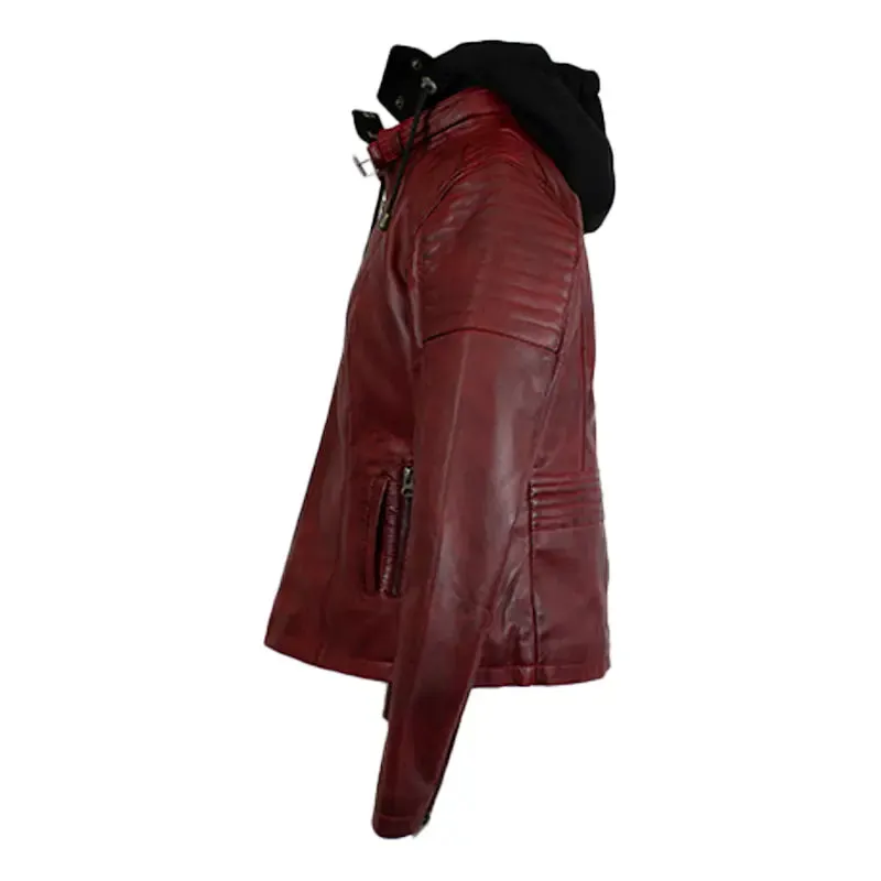 BOL Women's Hooded Leather Jacket