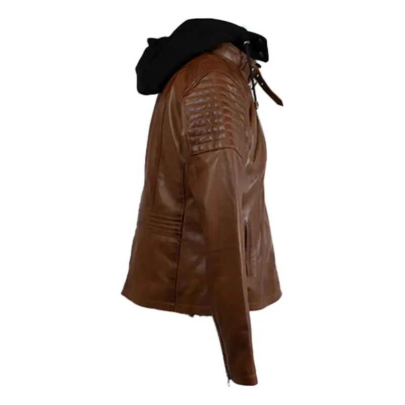 BOL Women's Hooded Leather Jacket