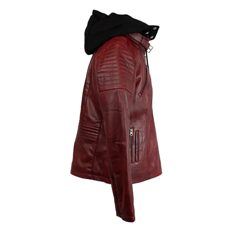 BOL Women's Hooded Leather Jacket