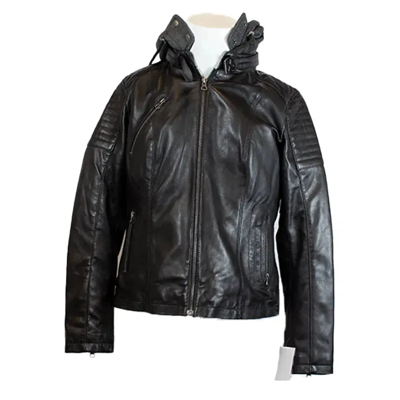 BOL Women's Hooded Leather Jacket