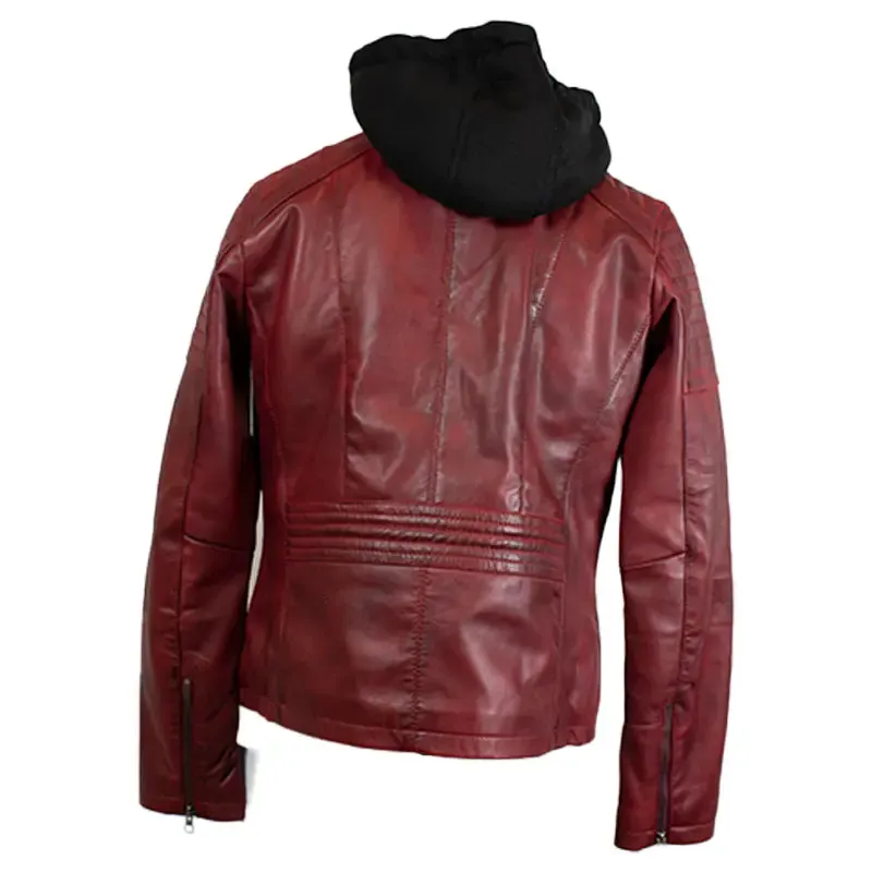 BOL Women's Hooded Leather Jacket