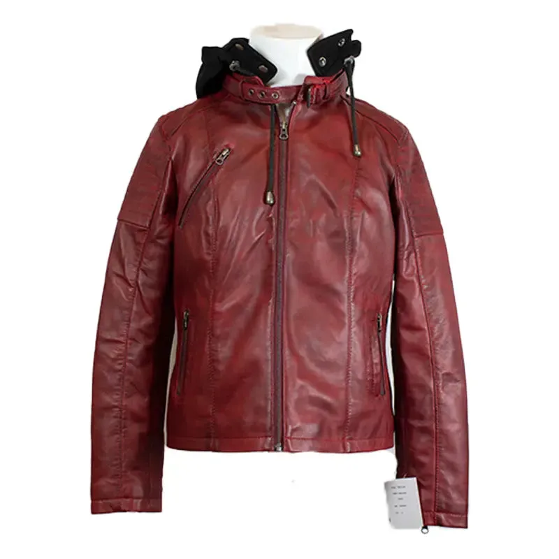 BOL Women's Hooded Leather Jacket