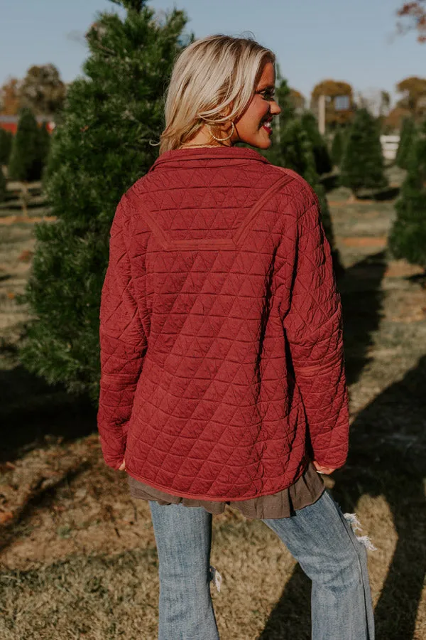 Bonfire Nights Quilted Jacket in Wine