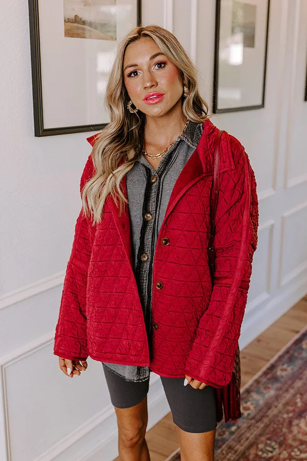 Bonfire Nights Quilted Jacket in Wine