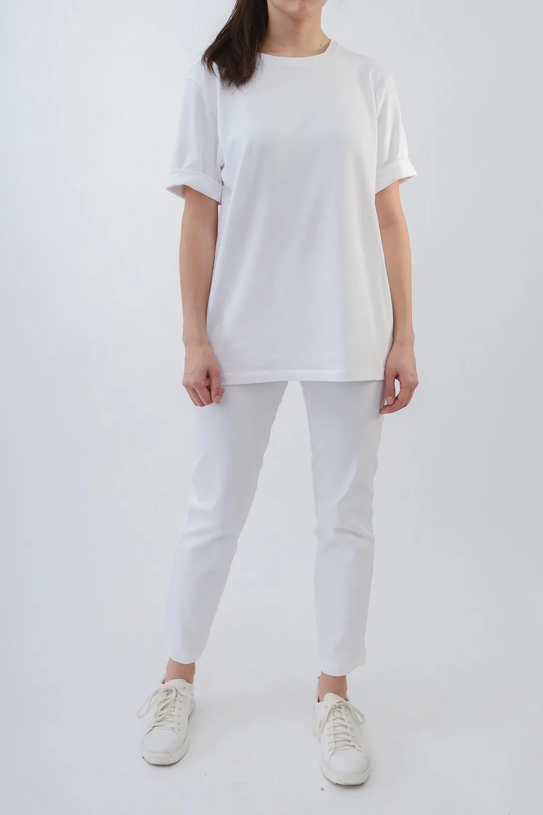 BOYFRIEND CREW T-SHIRT IN PIMA COTTON STRETCH