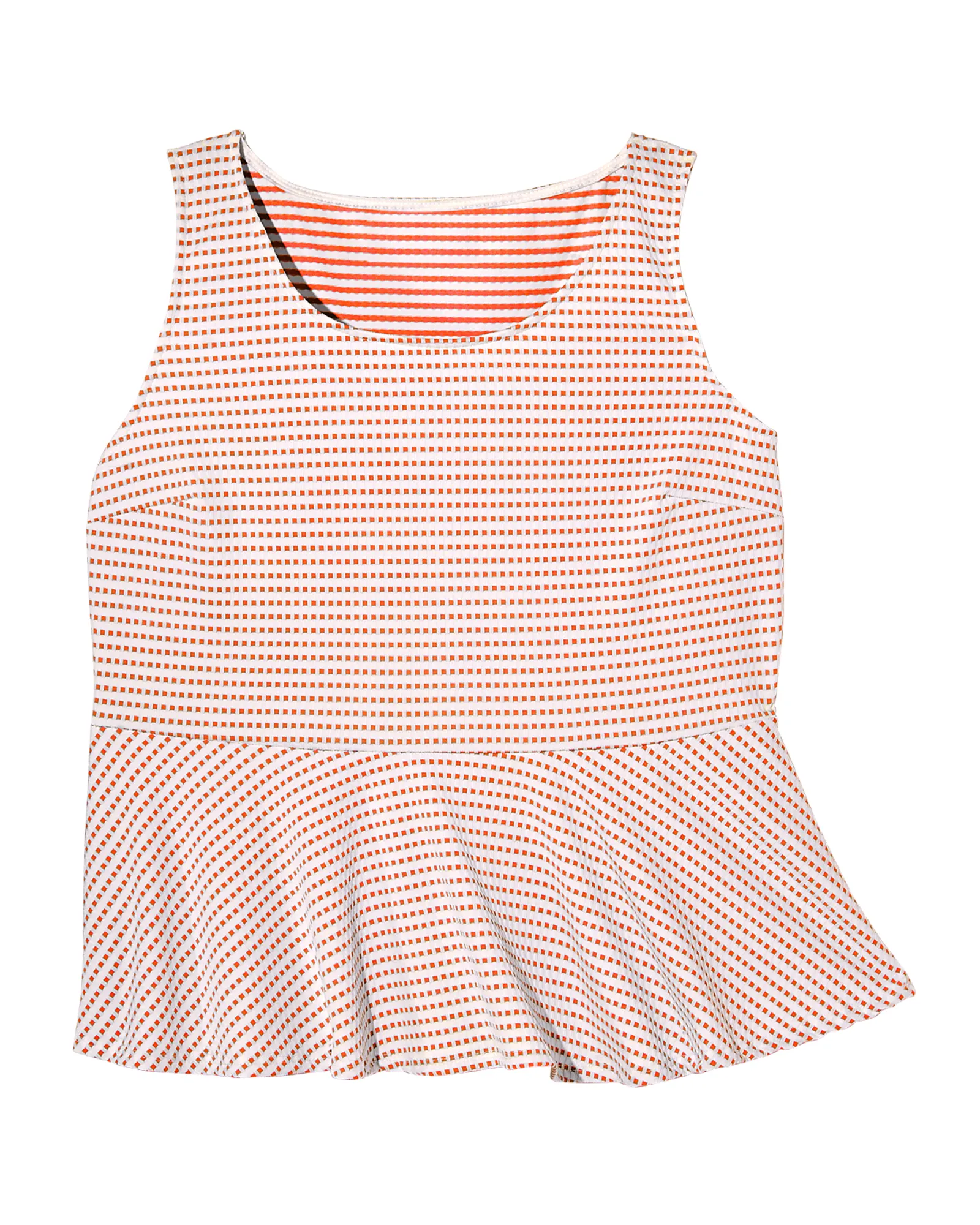 Bree Peplum Tank | Red / Ivory