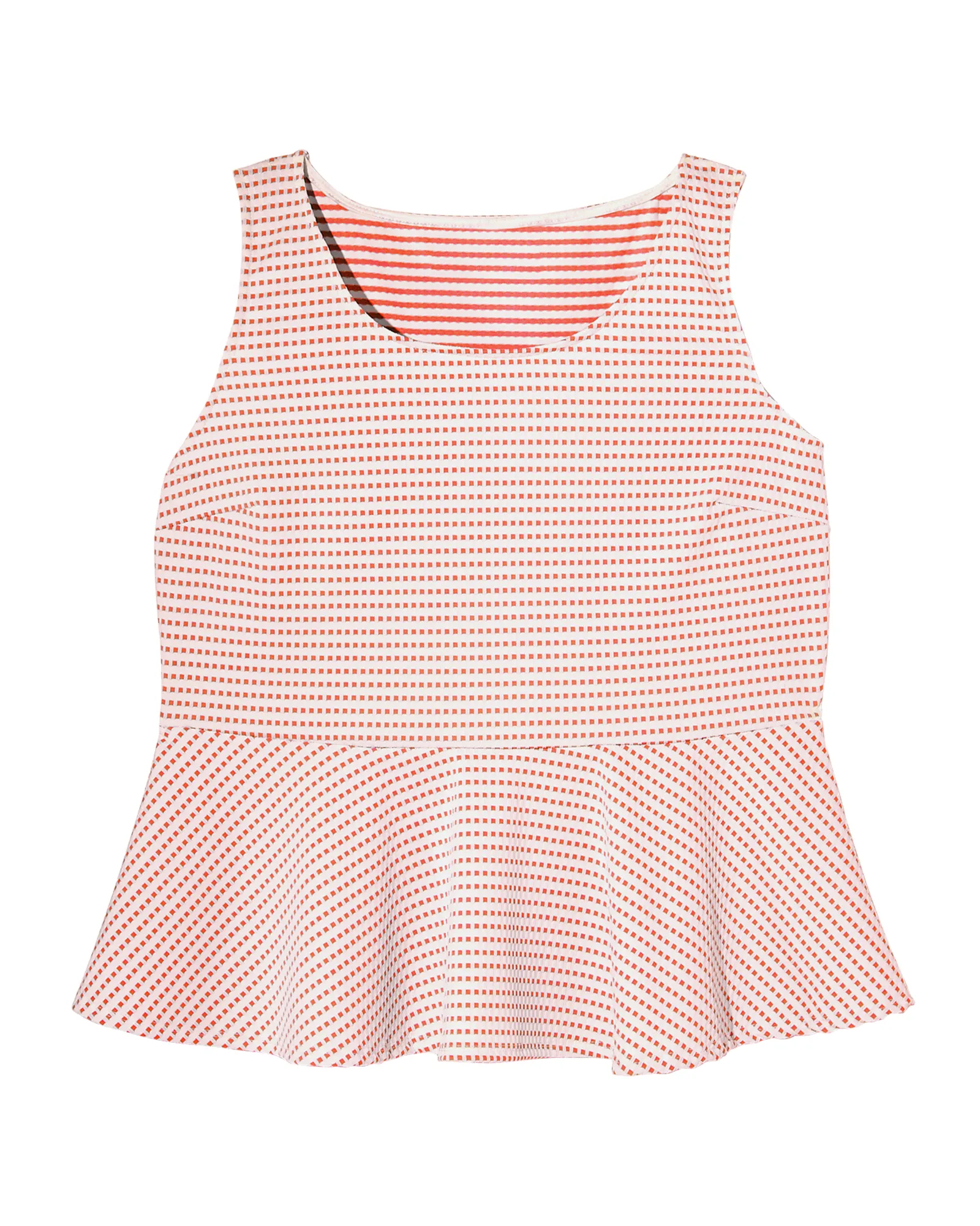 Bree Peplum Tank | Red / Ivory