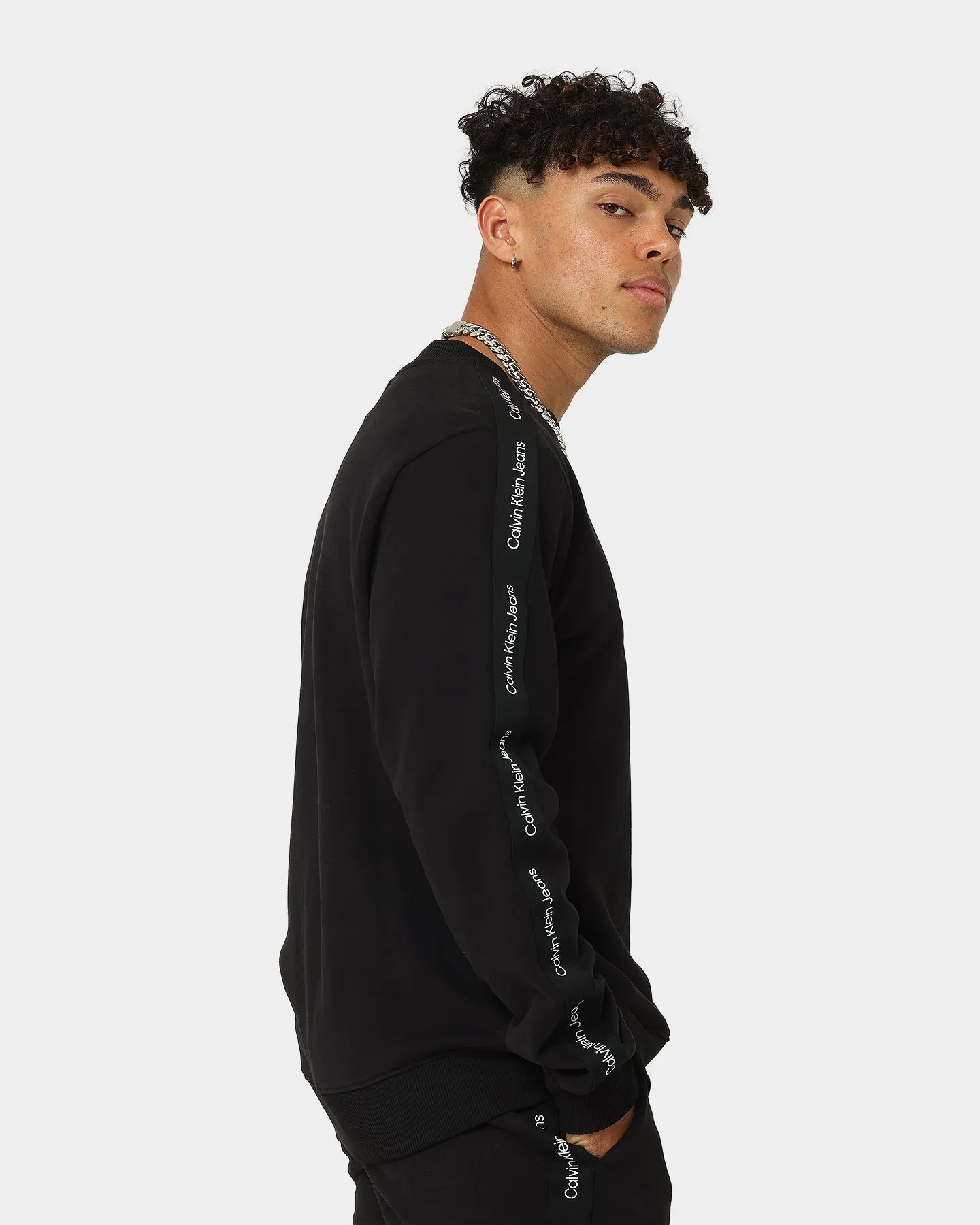 Calvin Klein Contrast Tape Crewneck CK Black