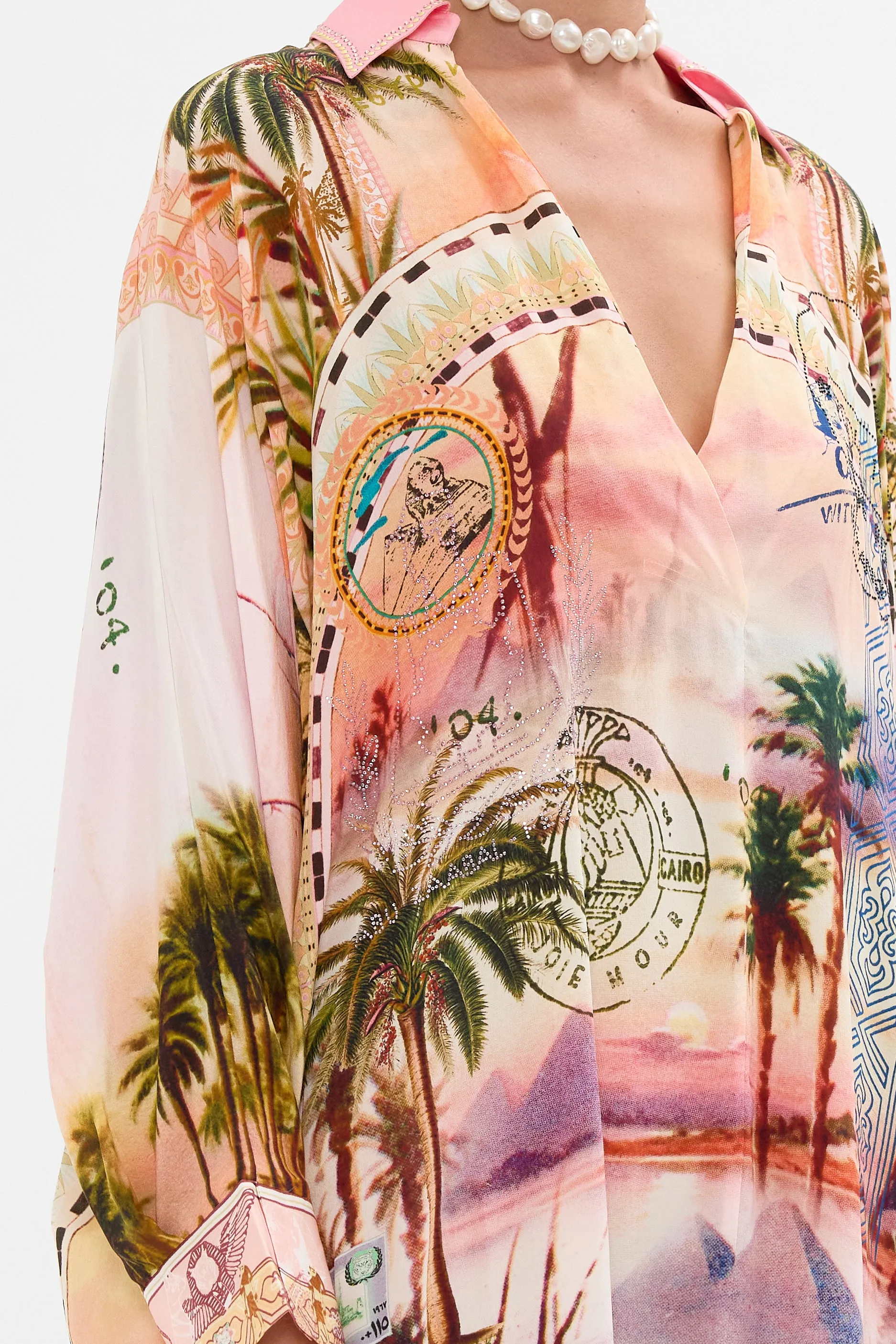 CAMILLA |  Millas Got Mail Wing Collar Kaftan