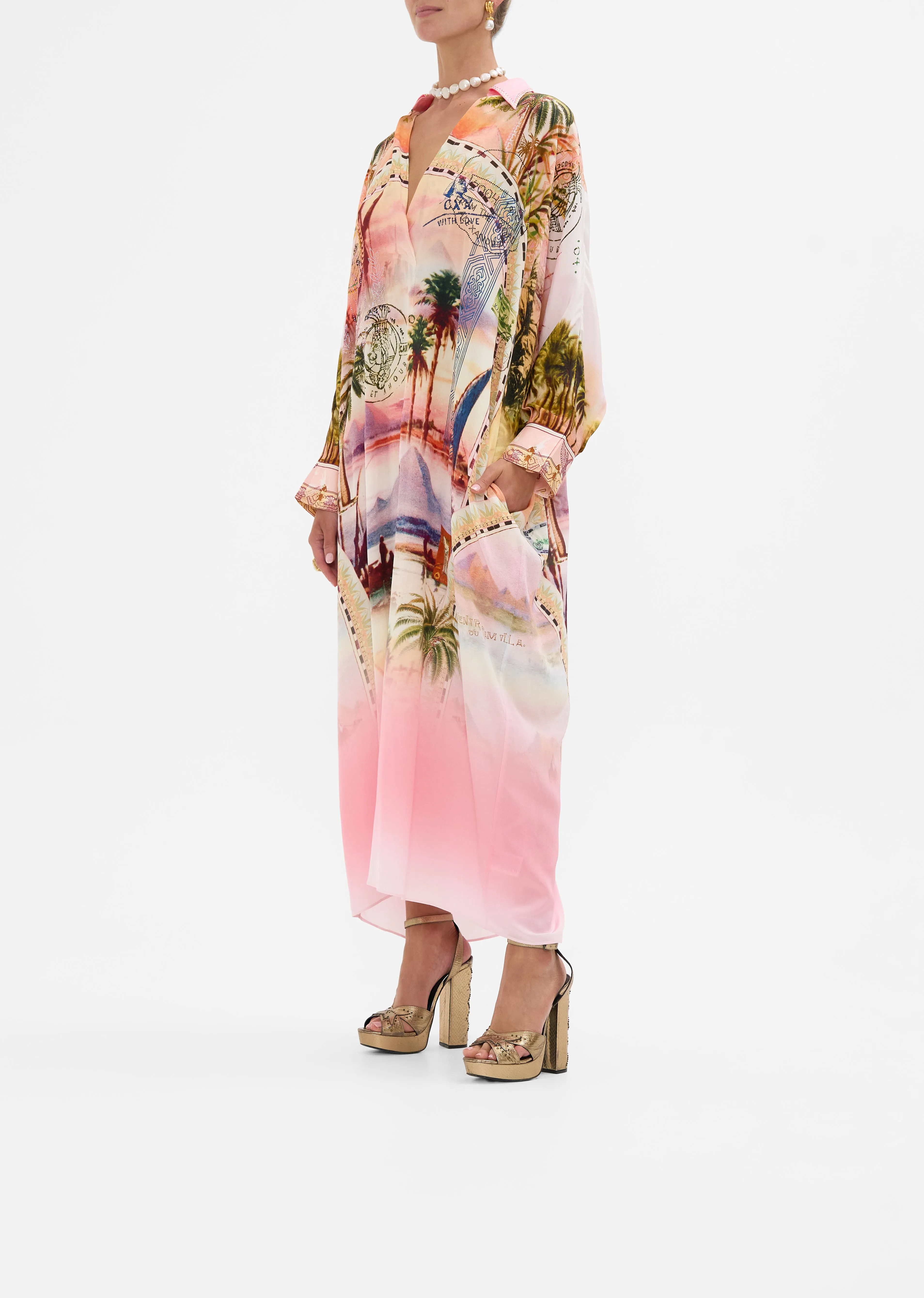 CAMILLA |  Millas Got Mail Wing Collar Kaftan