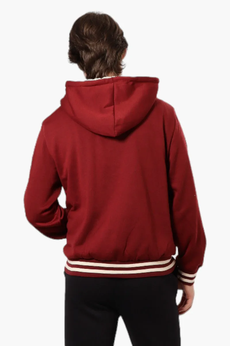 Canada Weather Gear Hooded Sherpa Lined Lightweight Jacket - Burgundy