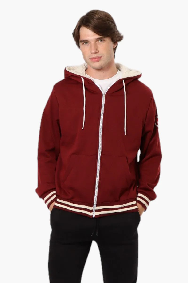 Canada Weather Gear Hooded Sherpa Lined Lightweight Jacket - Burgundy