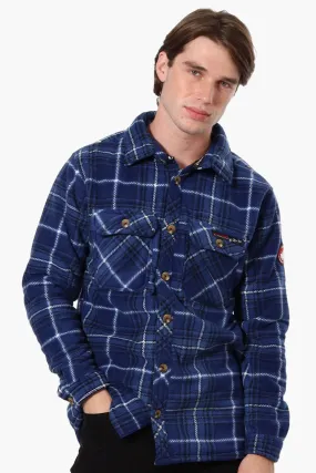 Canada Weather Gear Plaid Sherpa Lined Lightweight Jacket - Navy