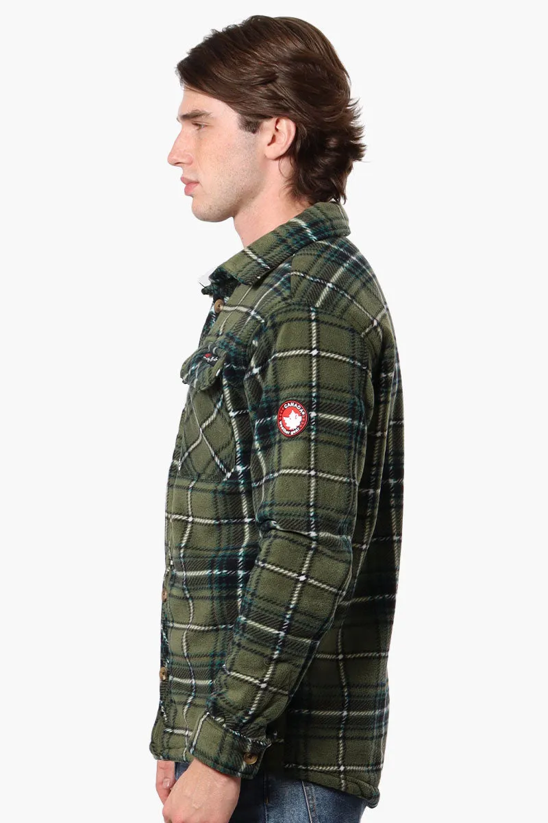 Canada Weather Gear Plaid Sherpa Lined Lightweight Jacket - Olive