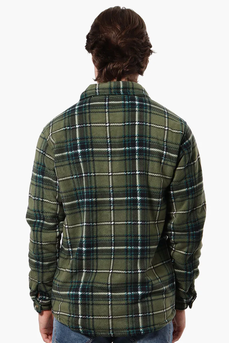 Canada Weather Gear Plaid Sherpa Lined Lightweight Jacket - Olive