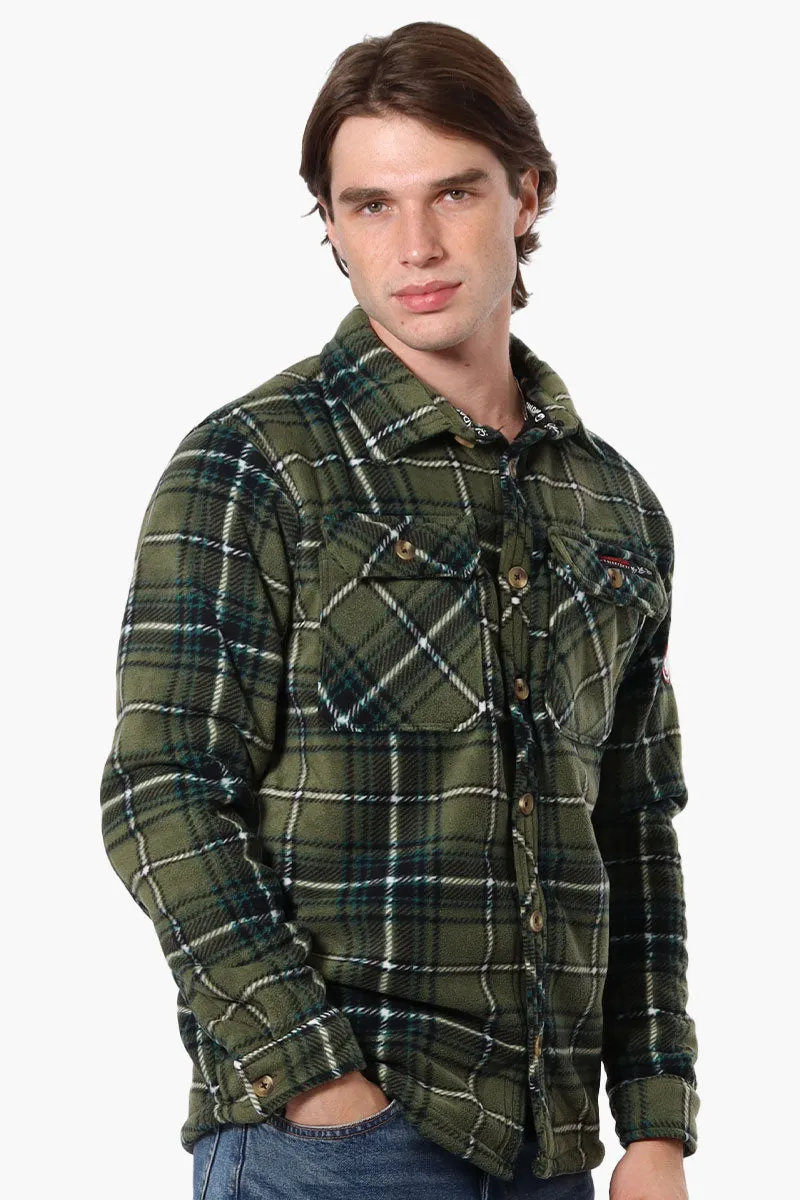 Canada Weather Gear Plaid Sherpa Lined Lightweight Jacket - Olive