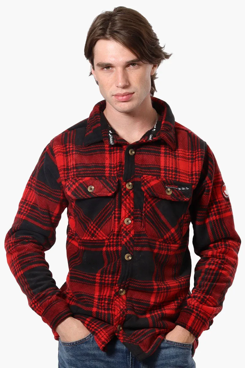 Canada Weather Gear Plaid Sherpa Lined Lightweight Jacket - Red