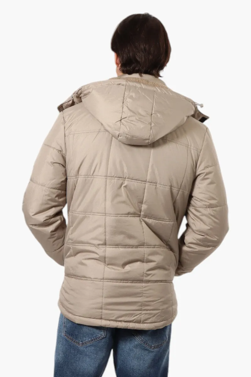 Canada Work Gear 4 Pocket Sherpa Lined Hood Bomber Jacket - Beige