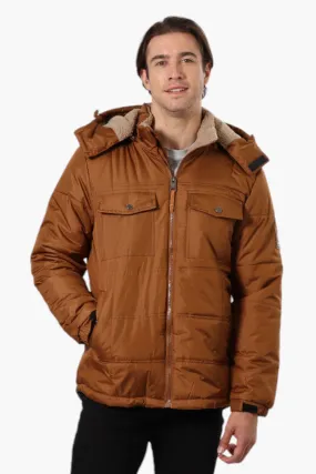 Canada Work Gear 4 Pocket Sherpa Lined Hood Bomber Jacket - Brown