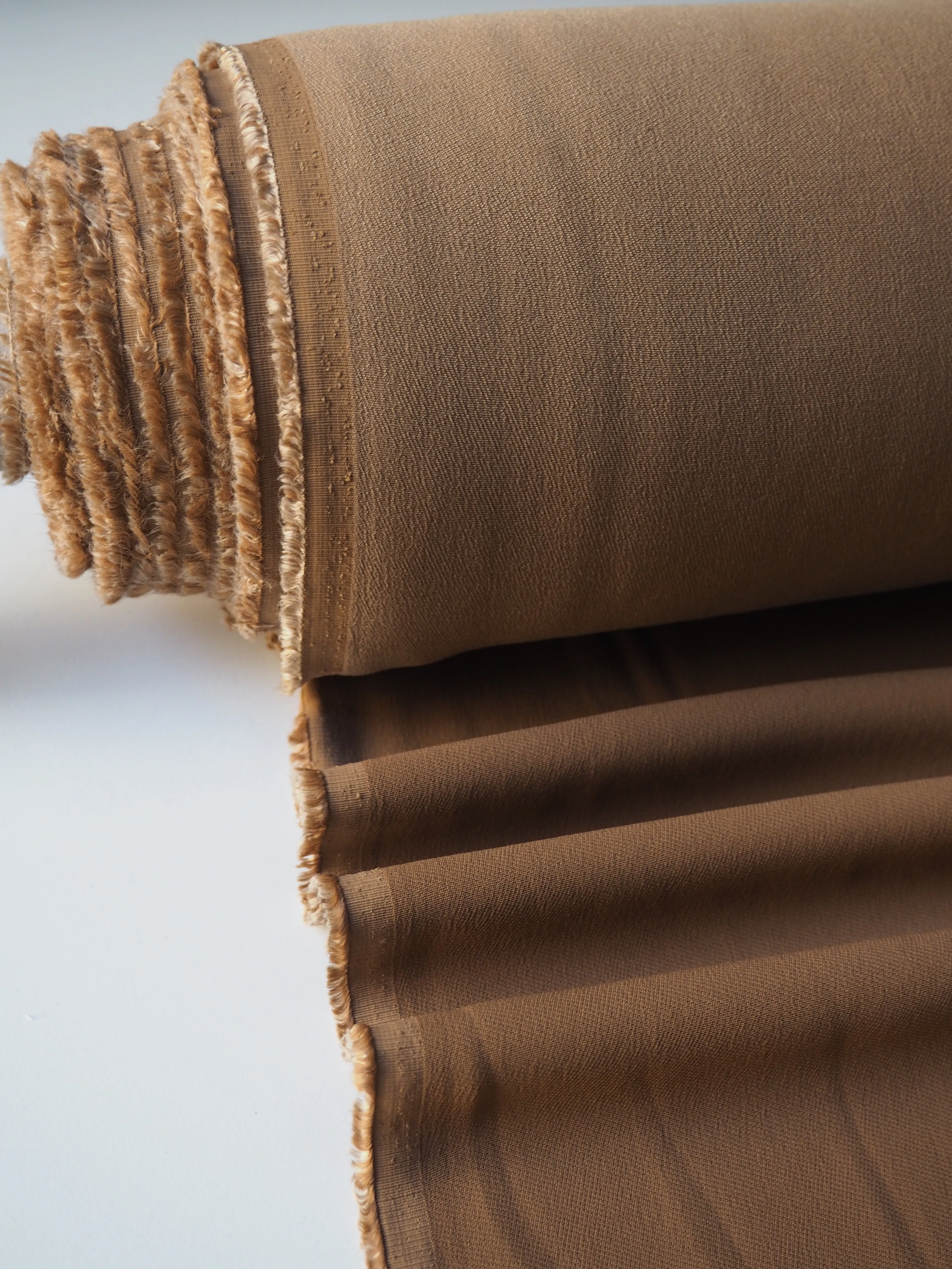 Caramel Viscose   Tencel Crepe