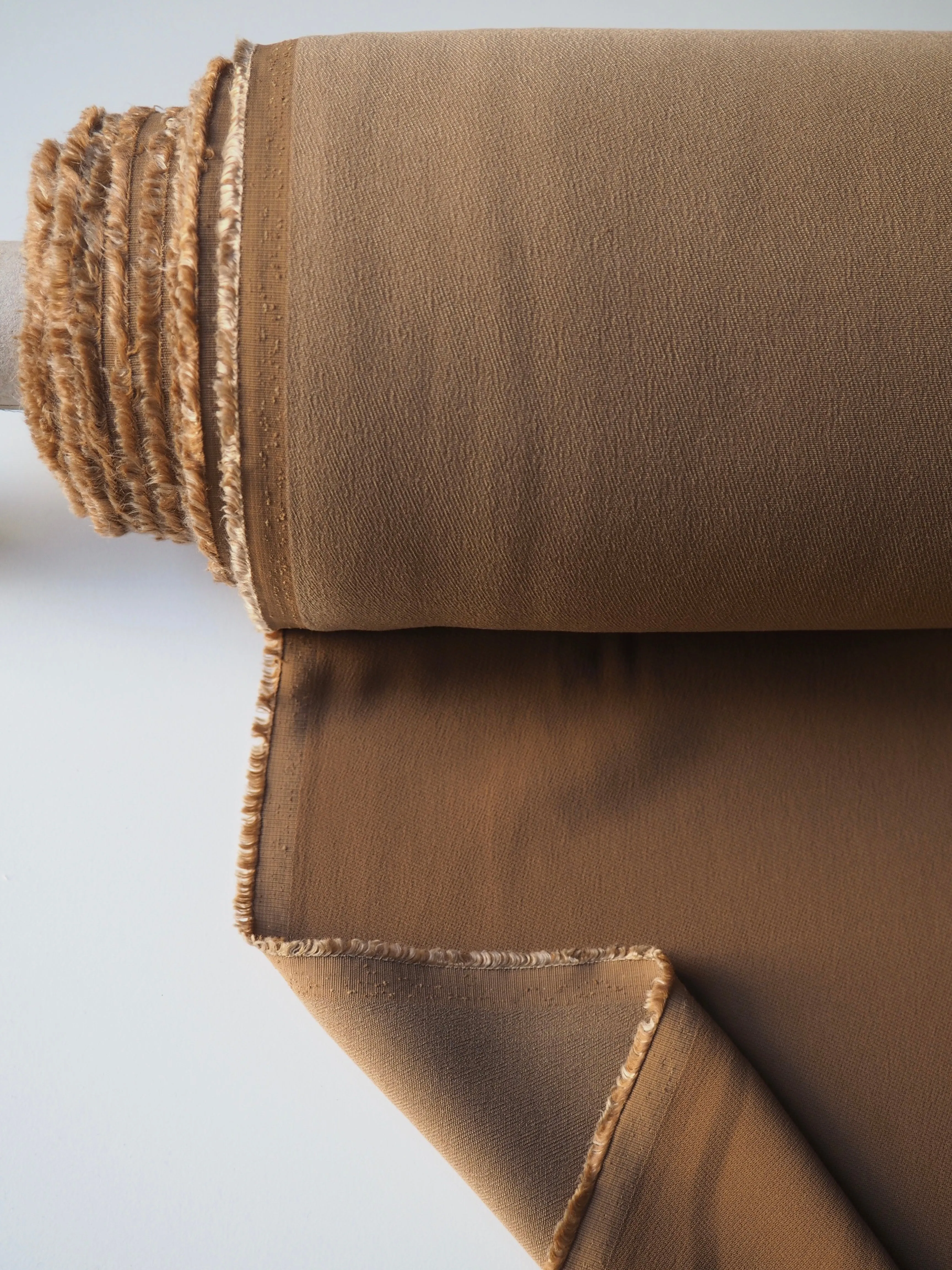 Caramel Viscose   Tencel Crepe