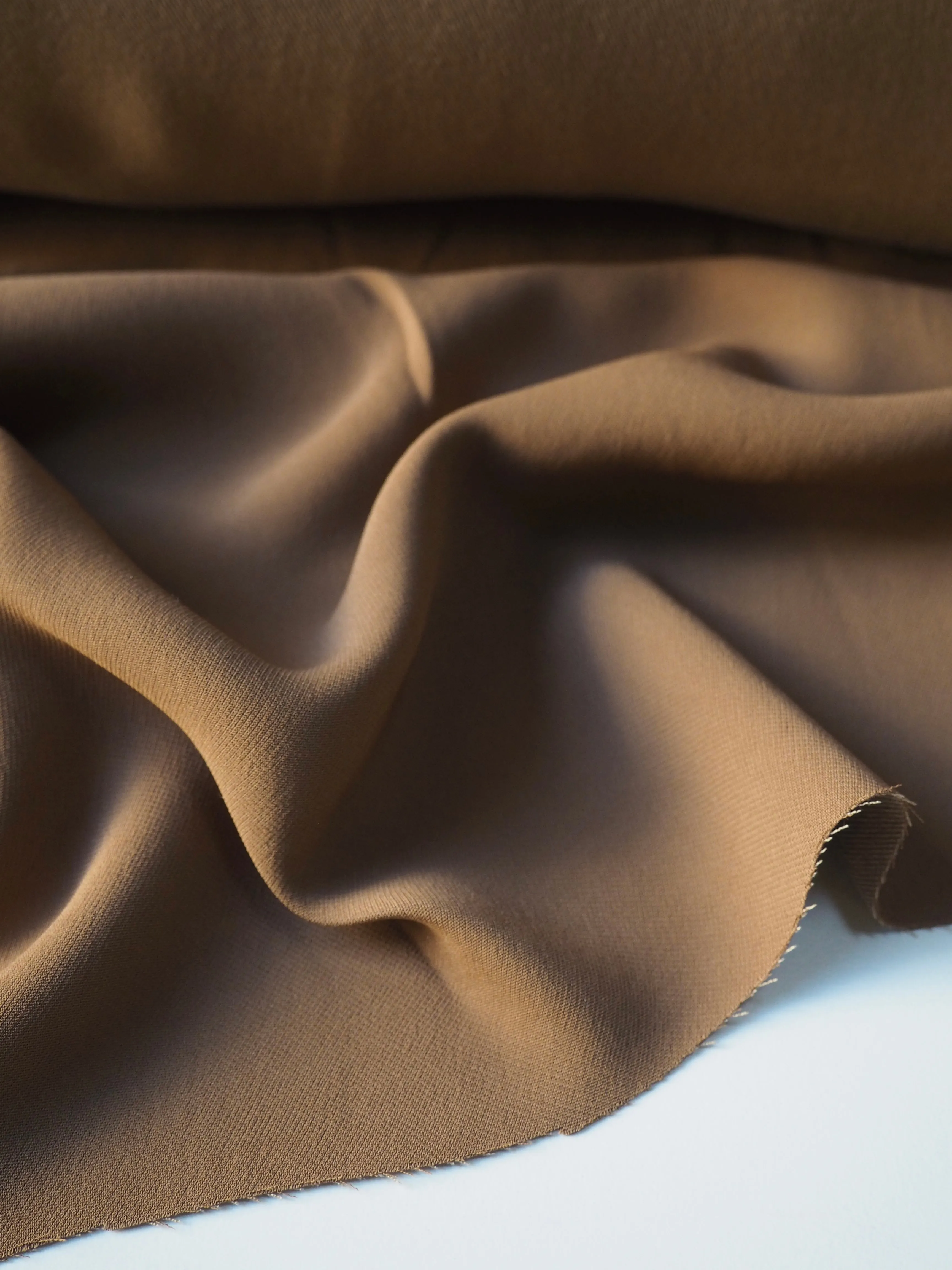 Caramel Viscose   Tencel Crepe