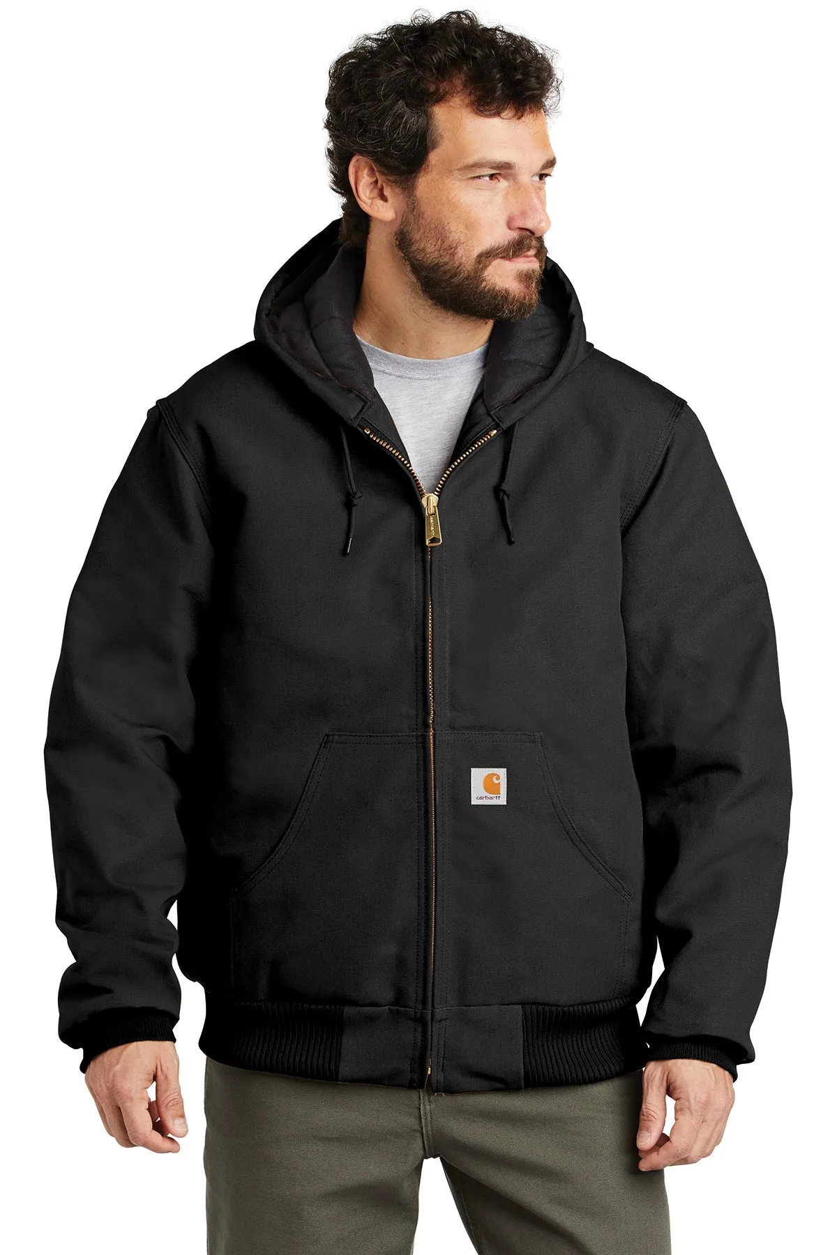 Carhartt Tall Flannel-Lined Duck Custom Jackets, Black