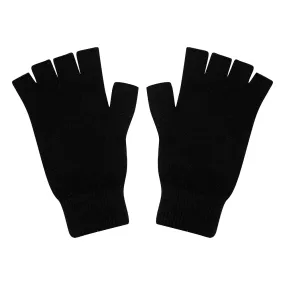 Cashmere Fingerless Gloves in Black