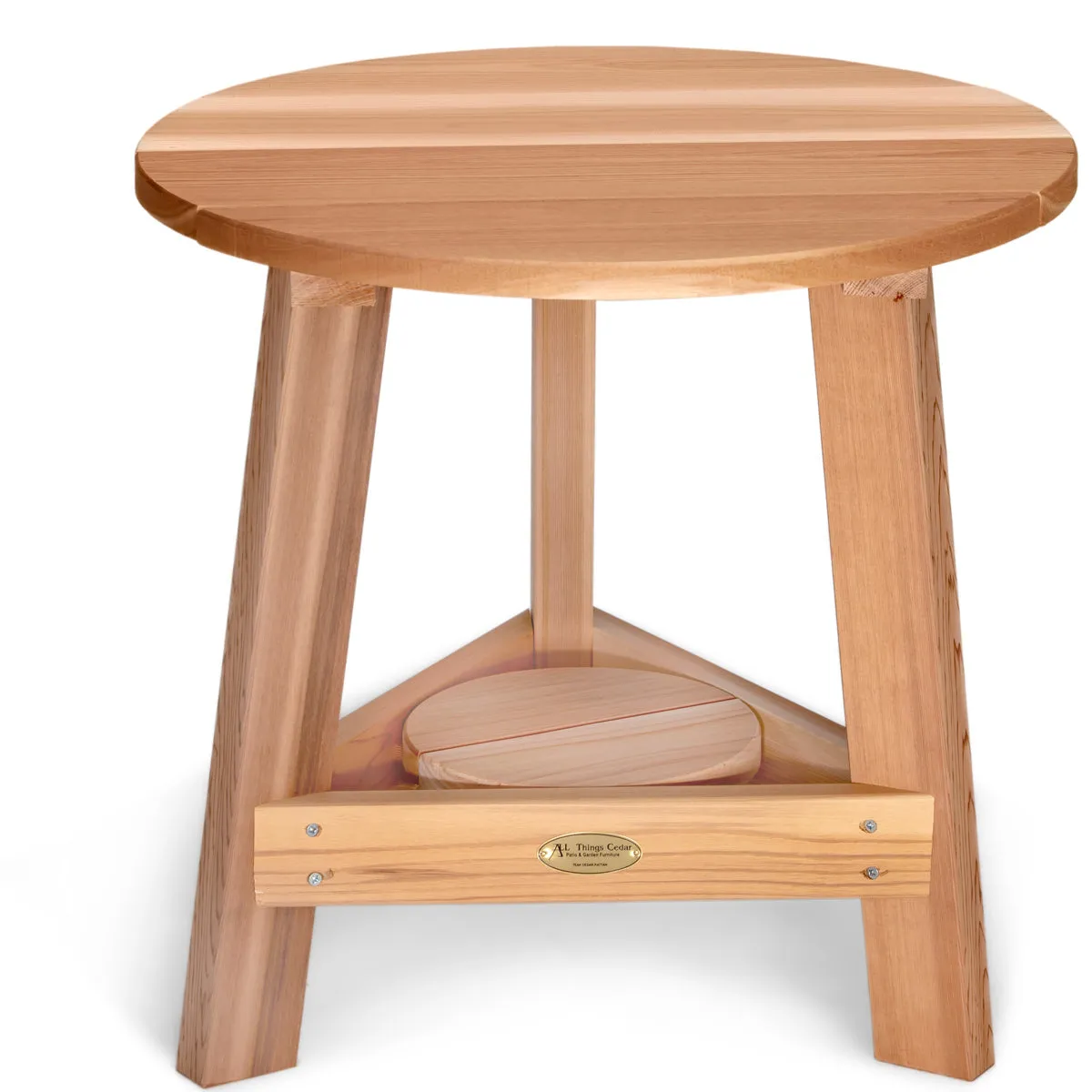 Cedar Tripod Table - Handcrafted In Canada With Rot Resistant, Untreated, Western Red Cedar.