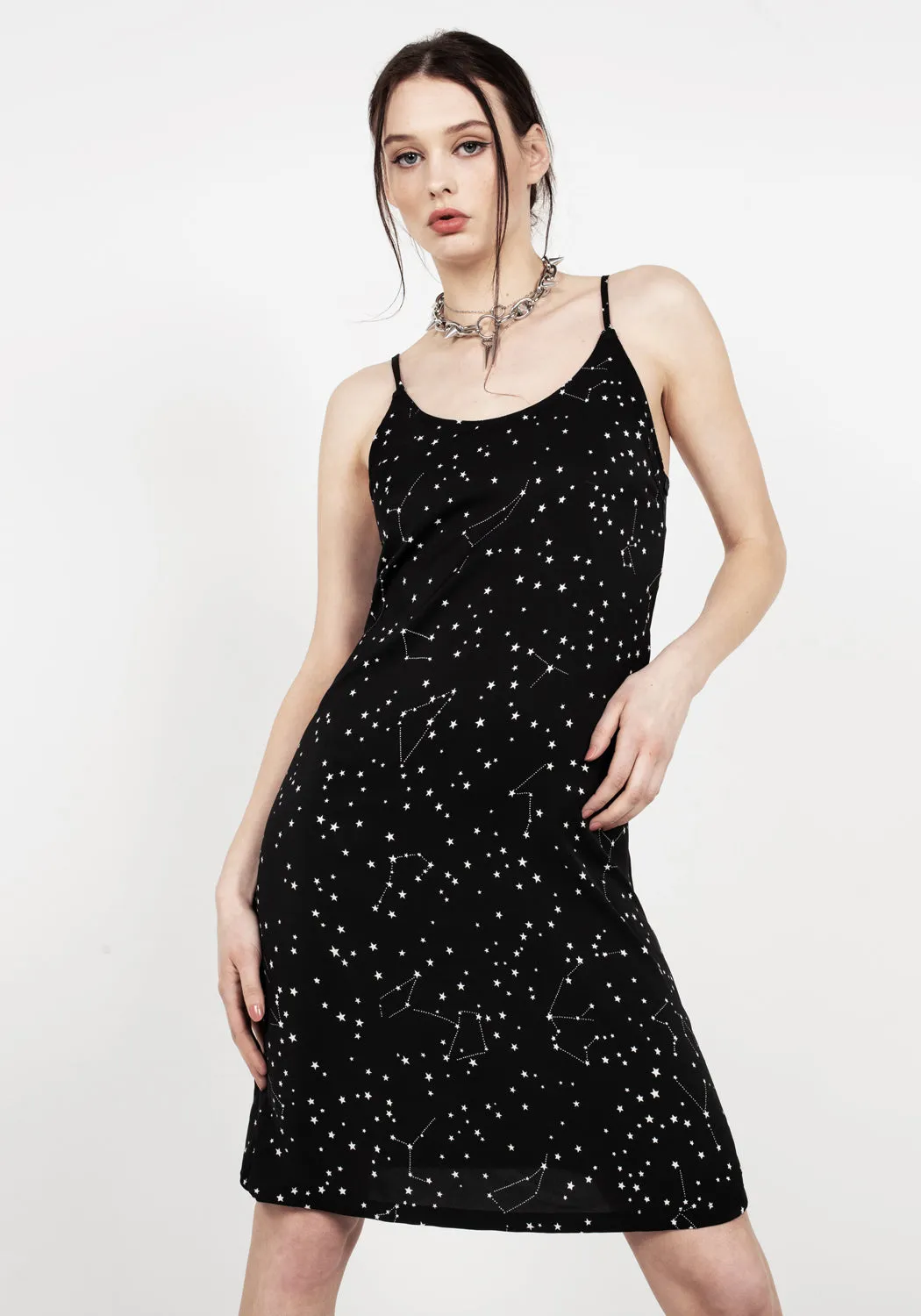 CELESTIAL MIDI SLIP DRESS