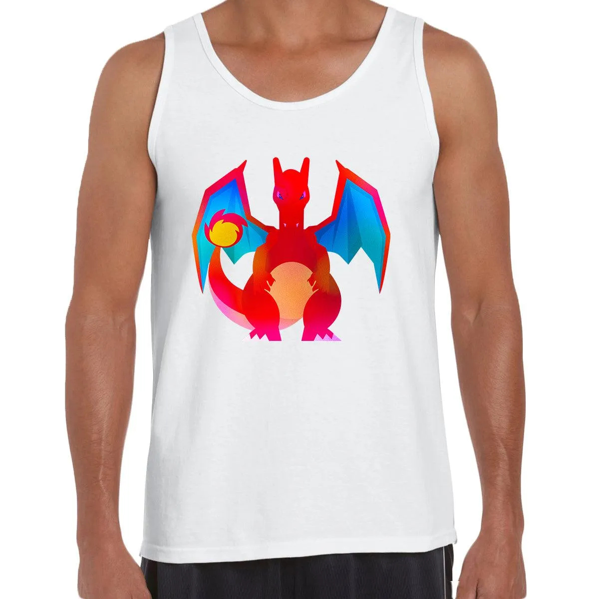 Charizard Fire Flying type Pokemon Black & White Tank-Top