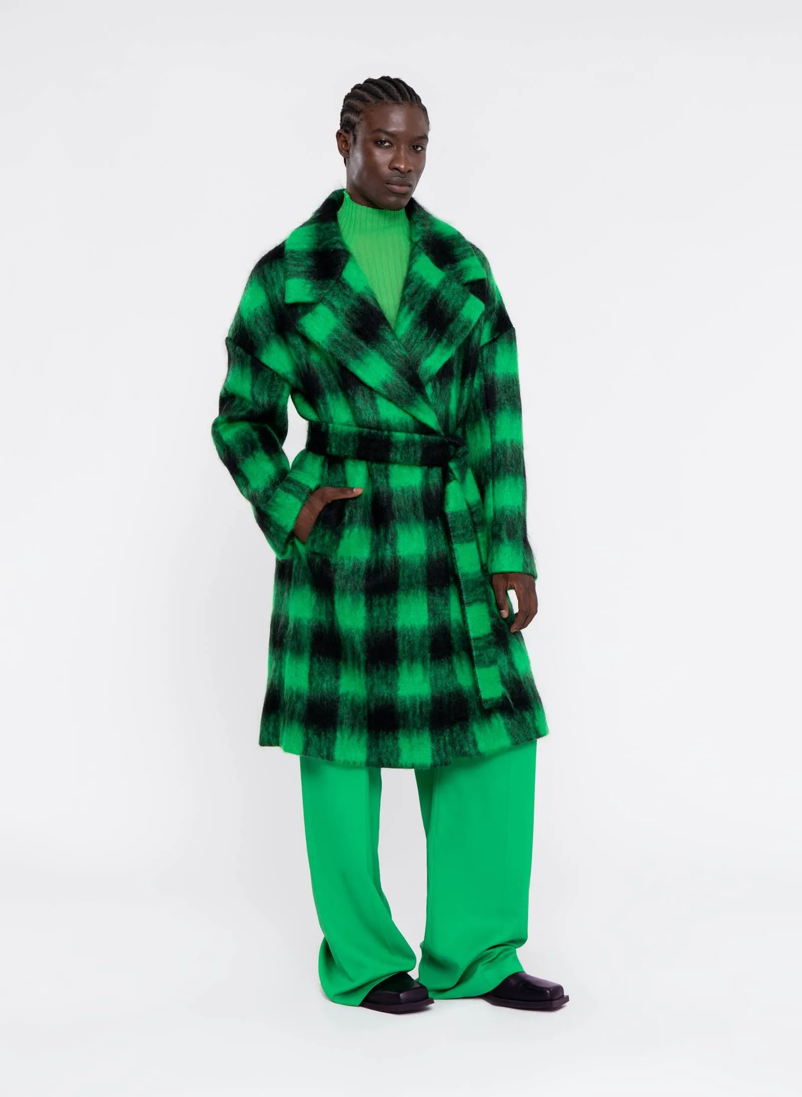 Checked Maxi Coat