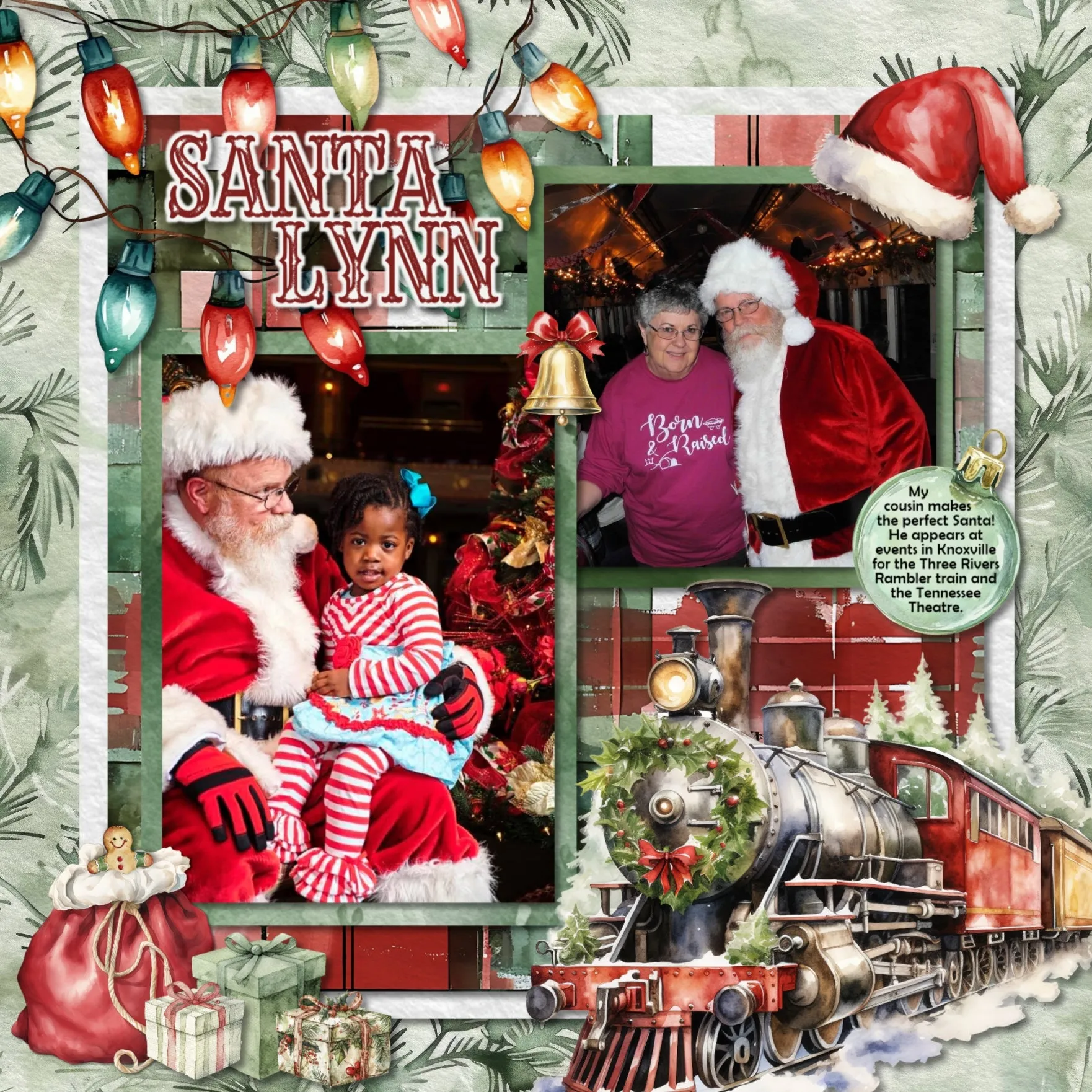 Christmas Watercolor Elements Digital Scrapbook Kit