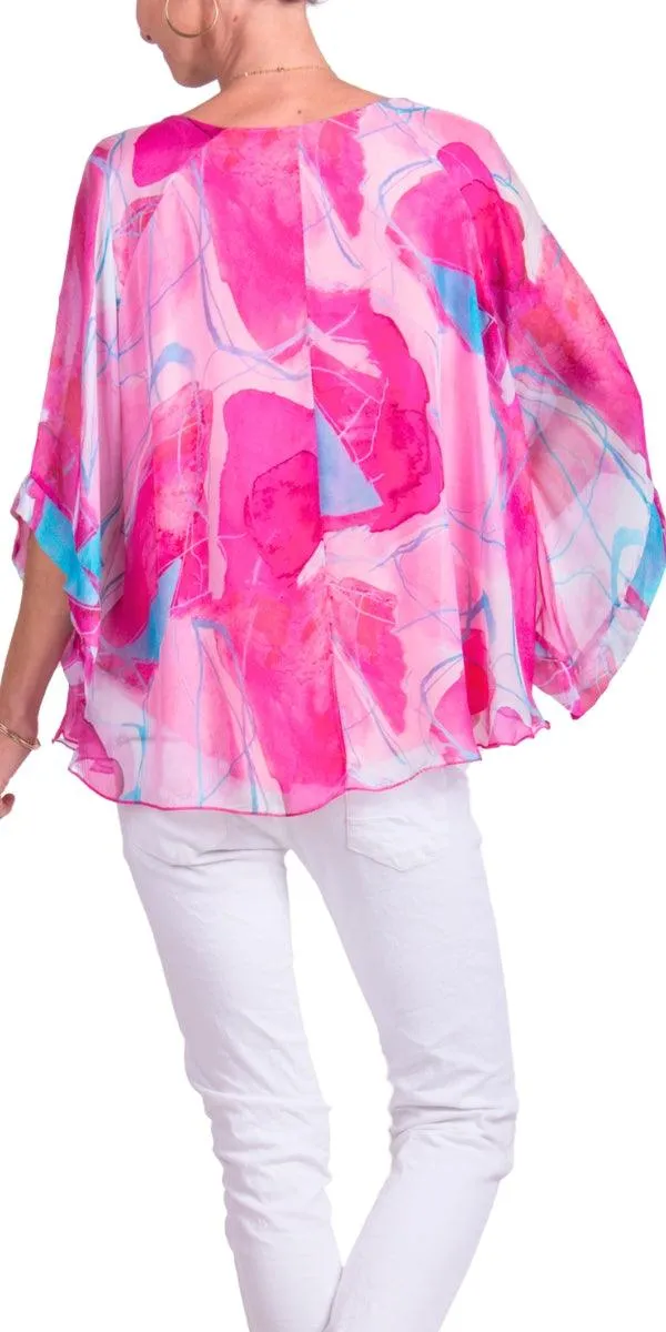 Coletta Abstract Silk Top