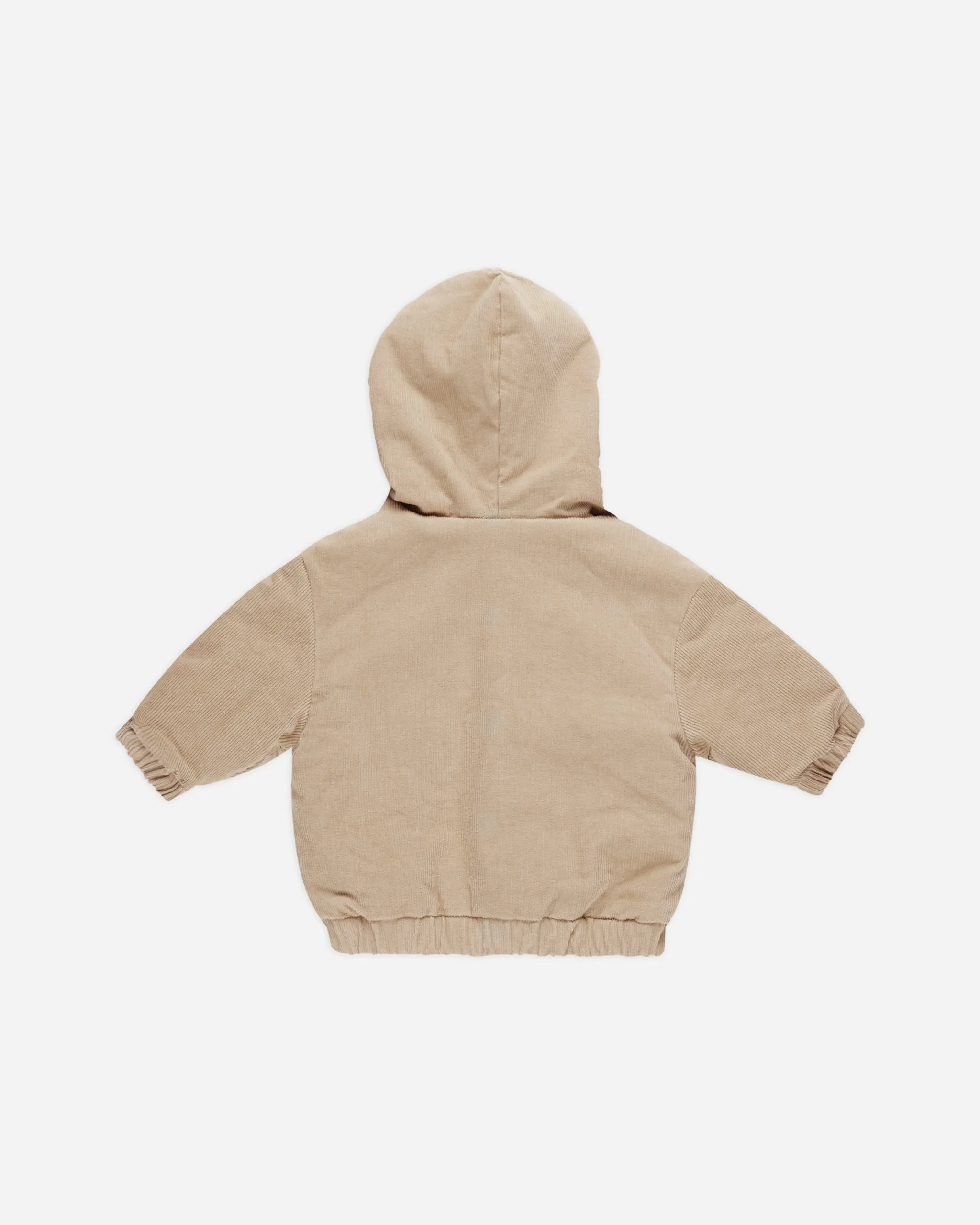 Corduroy Hooded Jacket || Latte