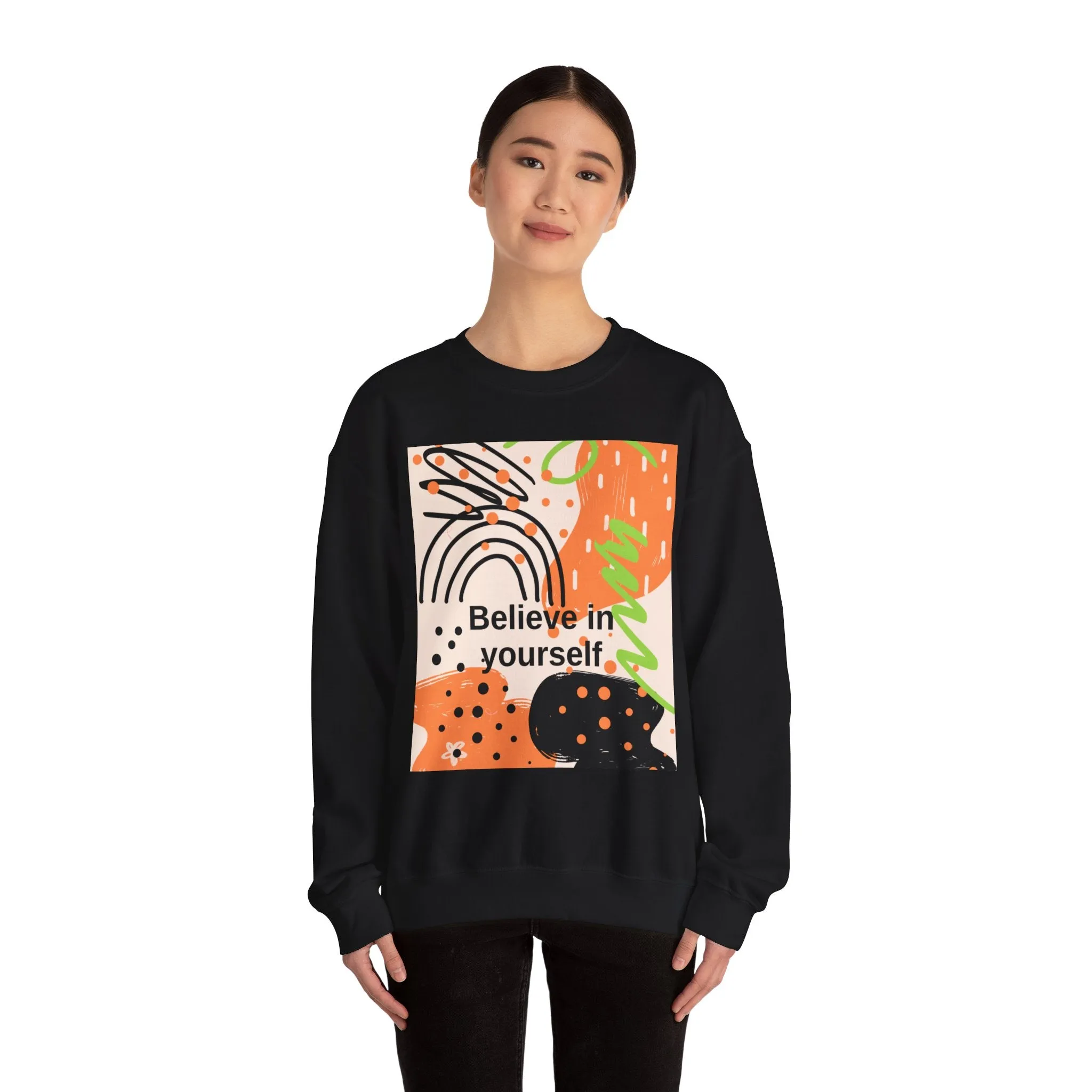 Crewneck Sweatshirt Believe in Yourself Abstract Design