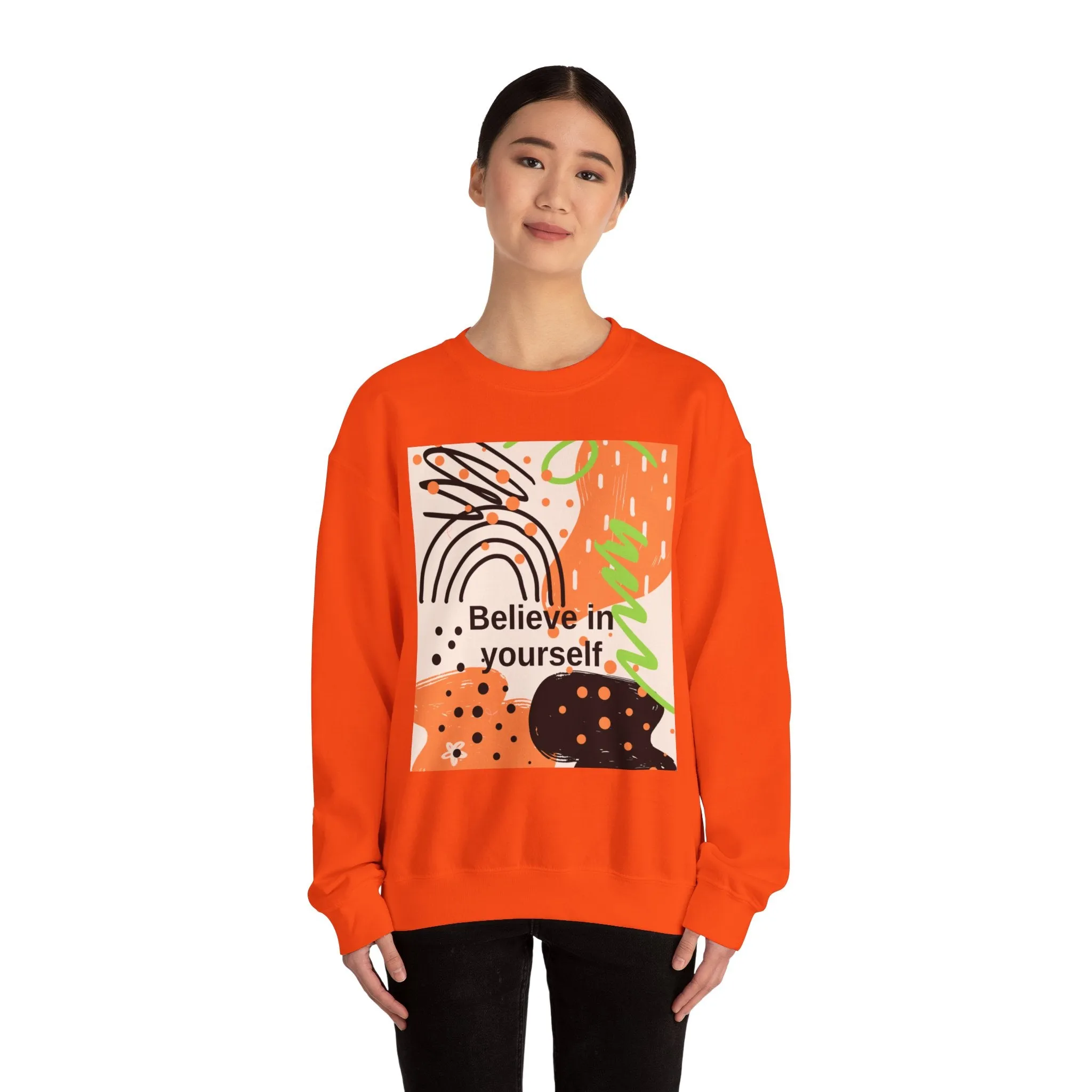 Crewneck Sweatshirt Believe in Yourself Abstract Design