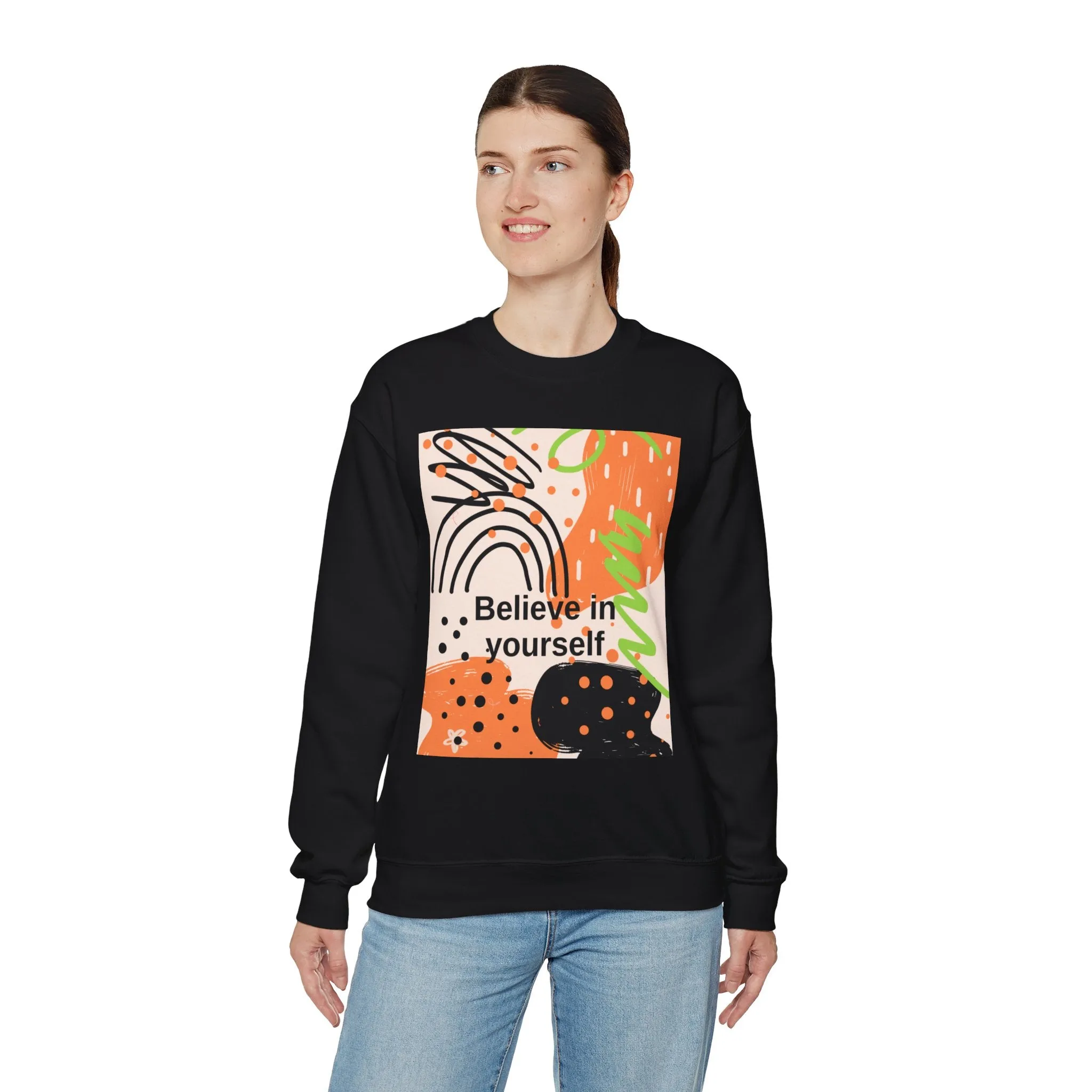 Crewneck Sweatshirt Believe in Yourself Abstract Design