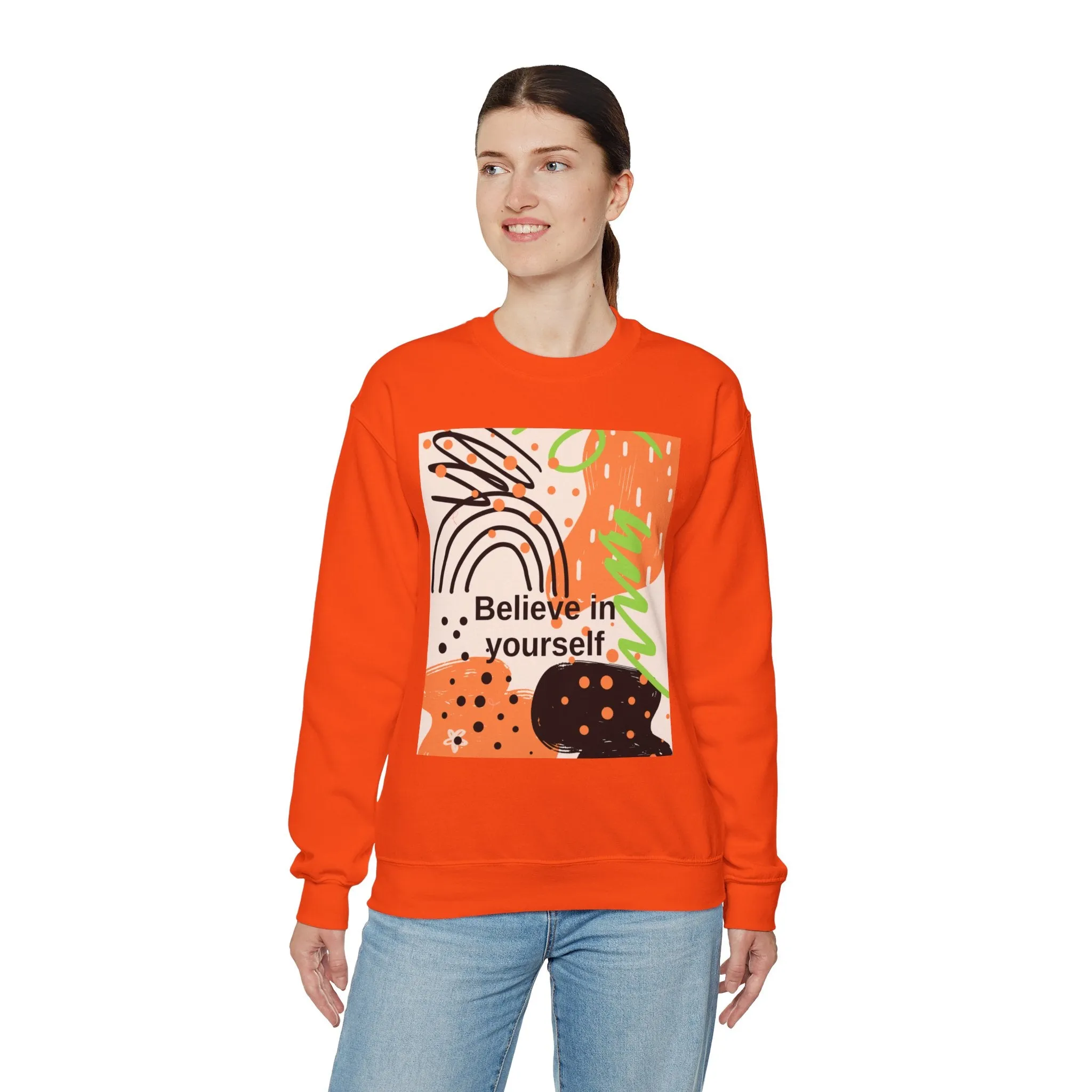 Crewneck Sweatshirt Believe in Yourself Abstract Design