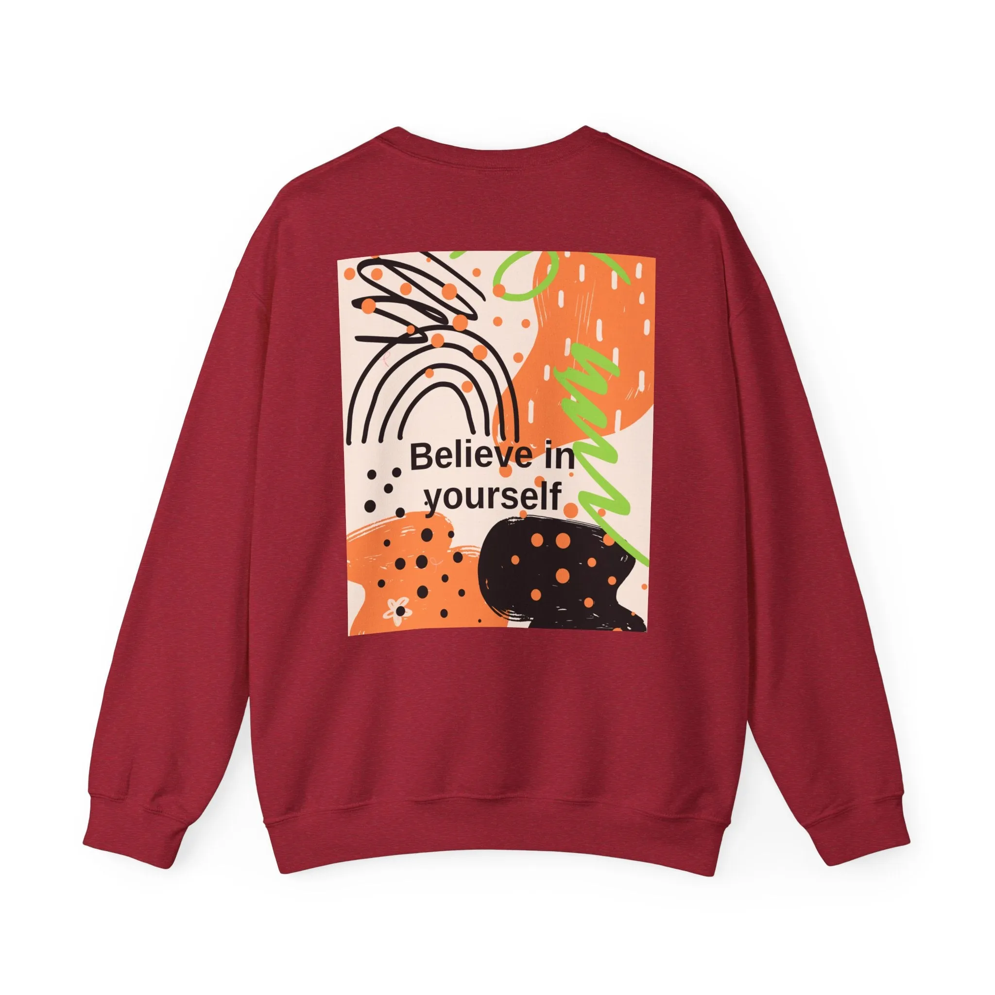 Crewneck Sweatshirt Believe in Yourself Abstract Design