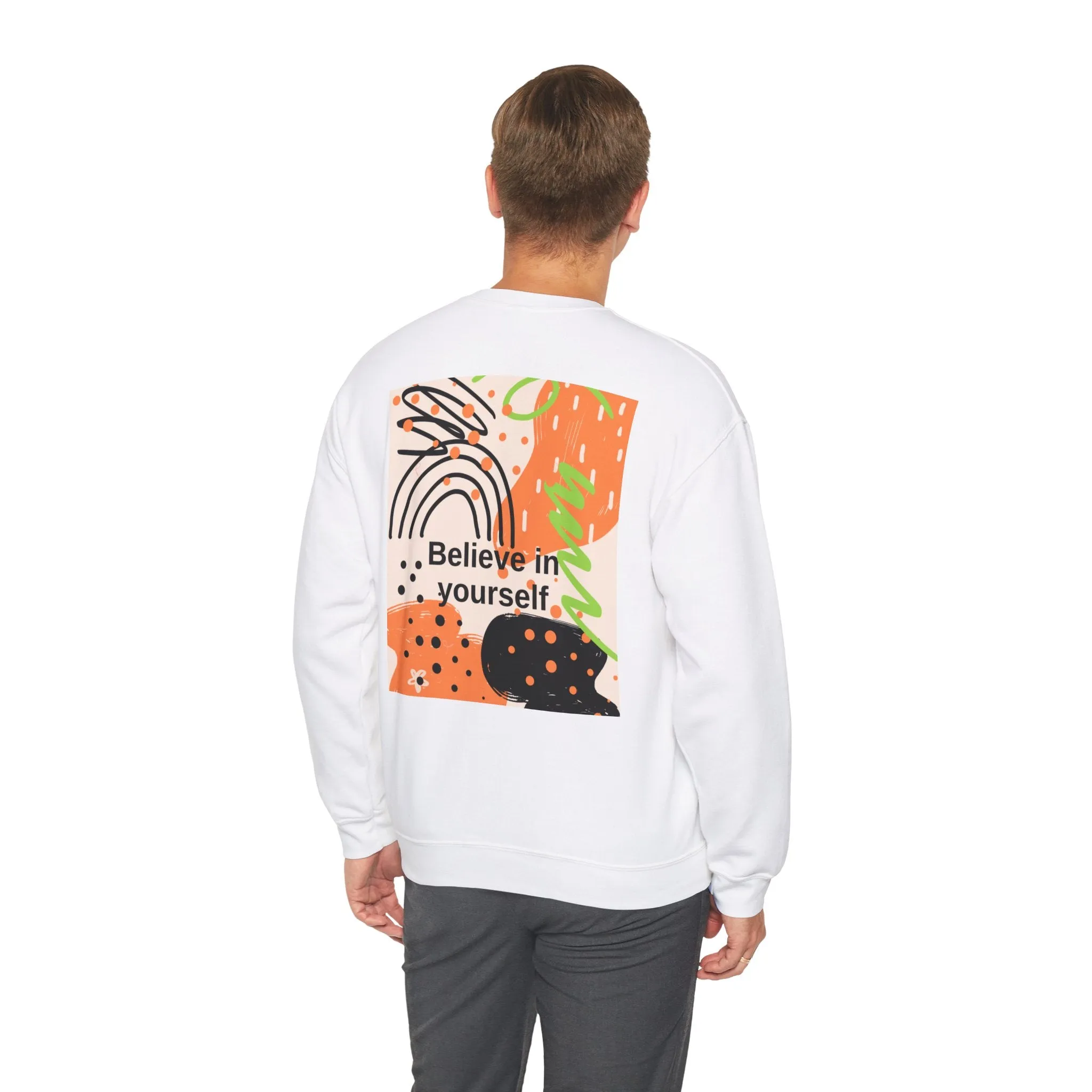 Crewneck Sweatshirt Believe in Yourself Abstract Design